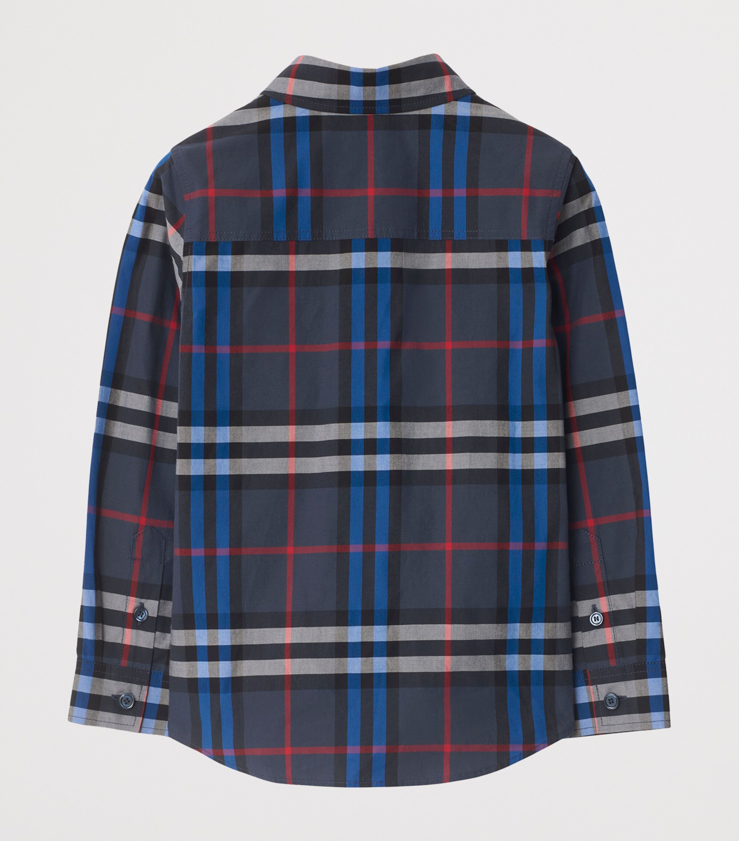 Burberry Kids Blue Cotton Check Button-Up Shirt (3-12 Years