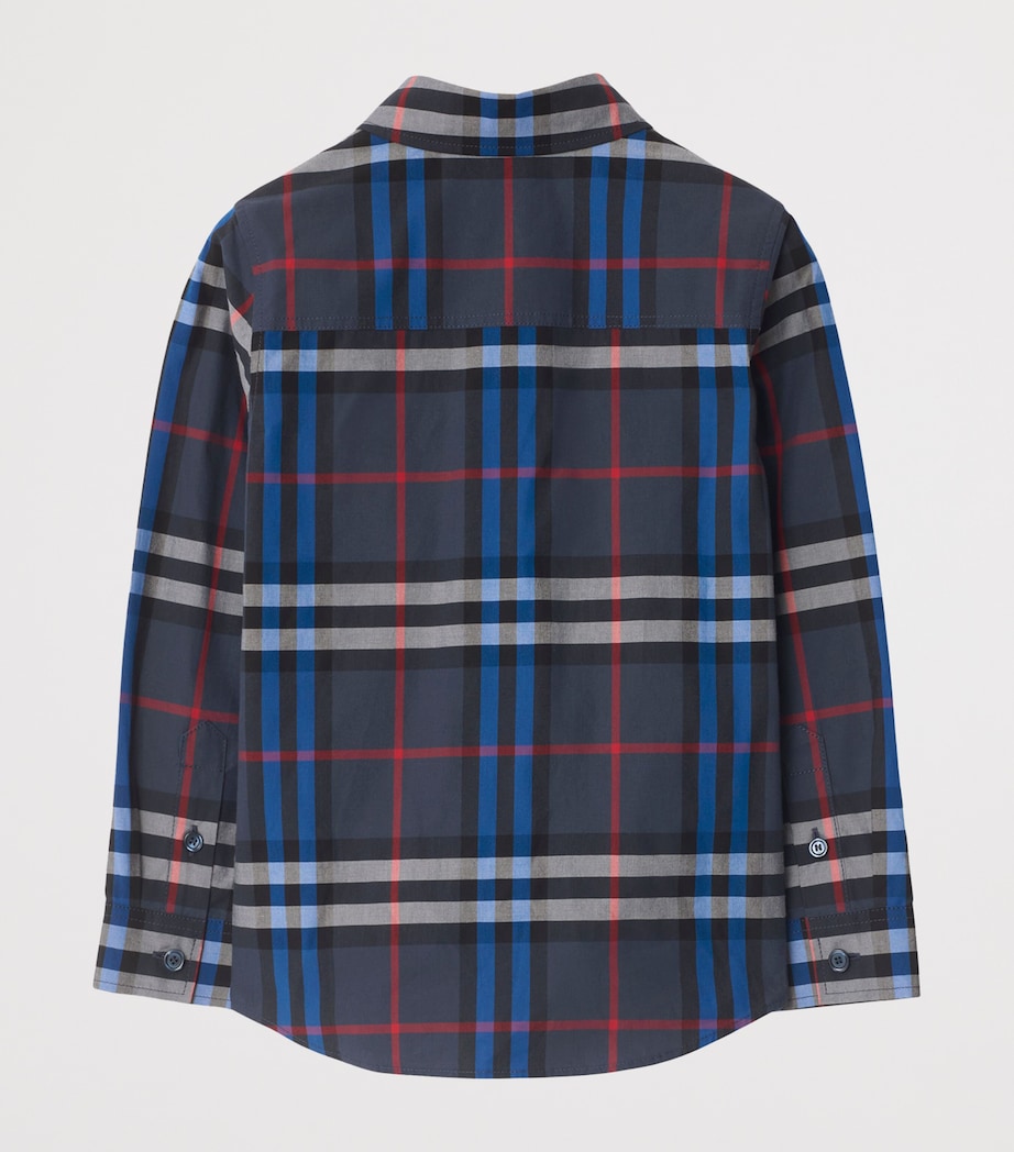 Cotton Check Button-Up Shirt (3-12 Years) STORM BLUE IP CHECK Image 2