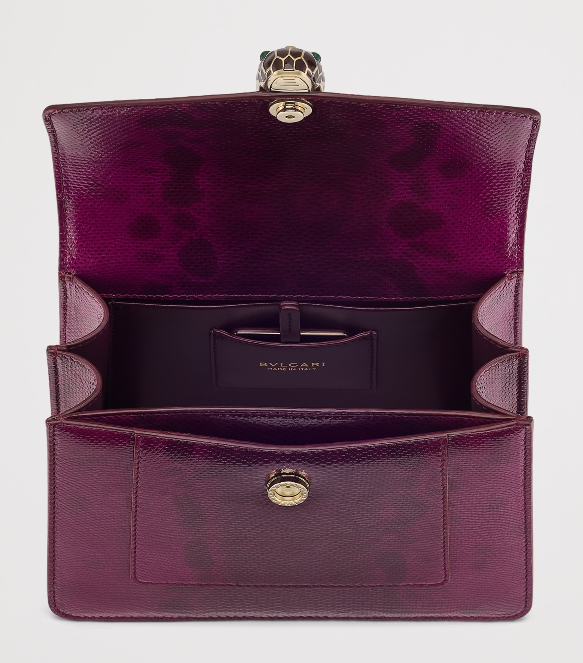 Bvlgari Karung Leather Serpenti Forever Top-Handle Bag Purple Image 5