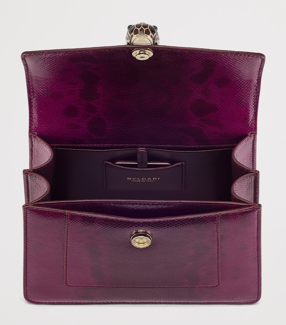 Bvlgari Karung Leather Serpenti Forever Top-Handle Bag Purple Image 5