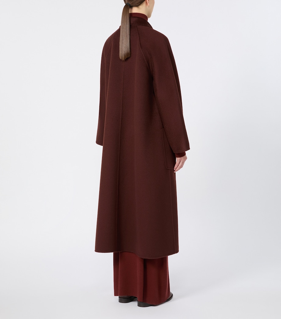Max Mara Womens Cashmere Ludmilla Wrap Coat Brown Bordeaux Image 3