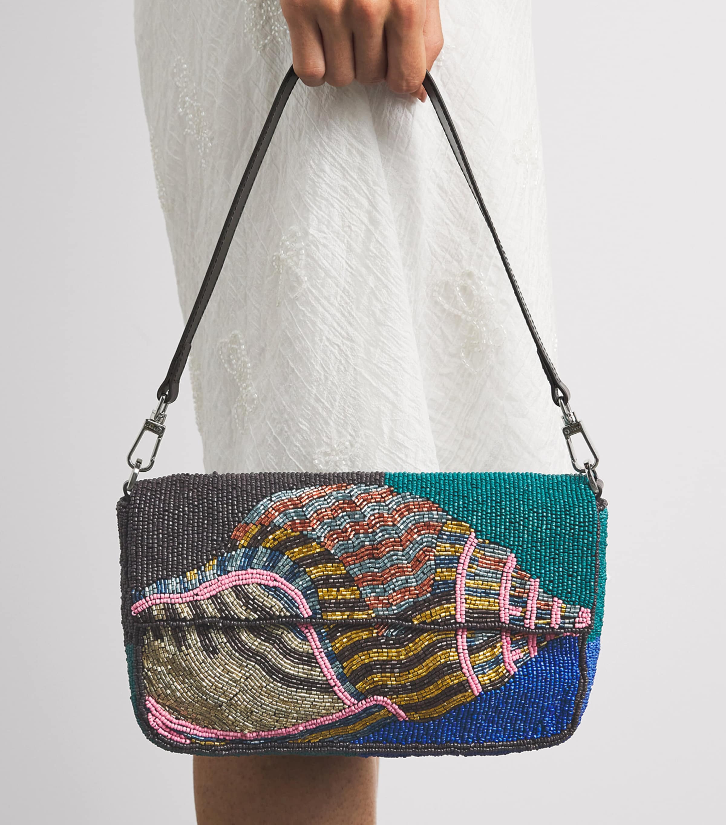 STAUD Beaded Timmy Shoulder Bag Cshl Conch Shell Image 2