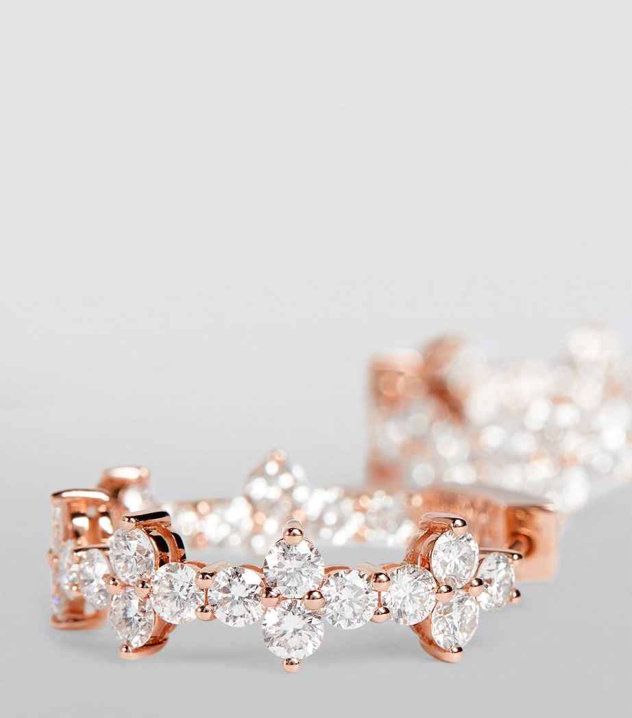 Rose Gold and Diamond Vivi Hoop Earrings ROSE GOLD Image 6