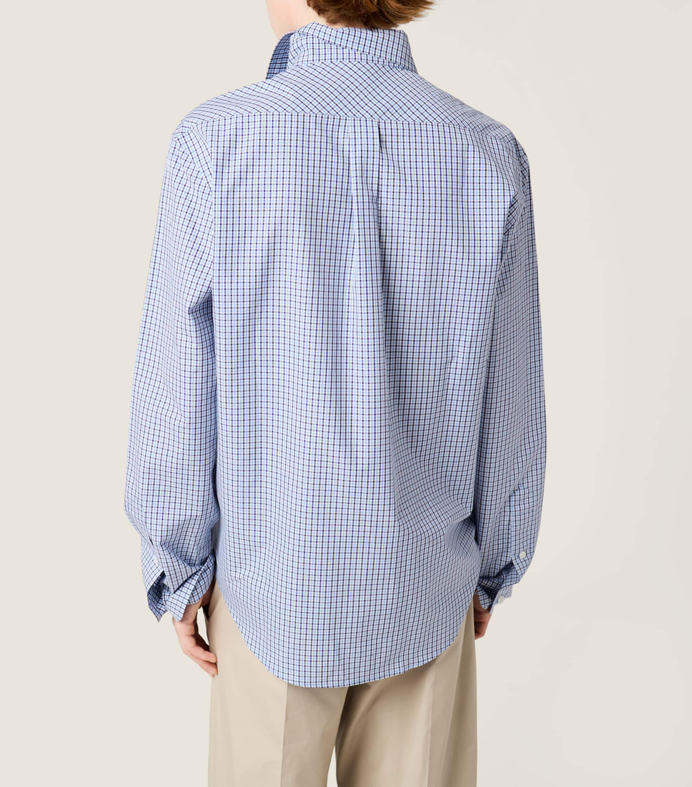 トップス archive miumiu long sleeve checked shirt Checked Shirt Azul Safira | Miu Miu