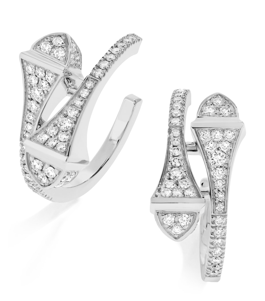 Rose Gold and Diamond Cleo Hoop Earrings WHITE GOLD Image 1