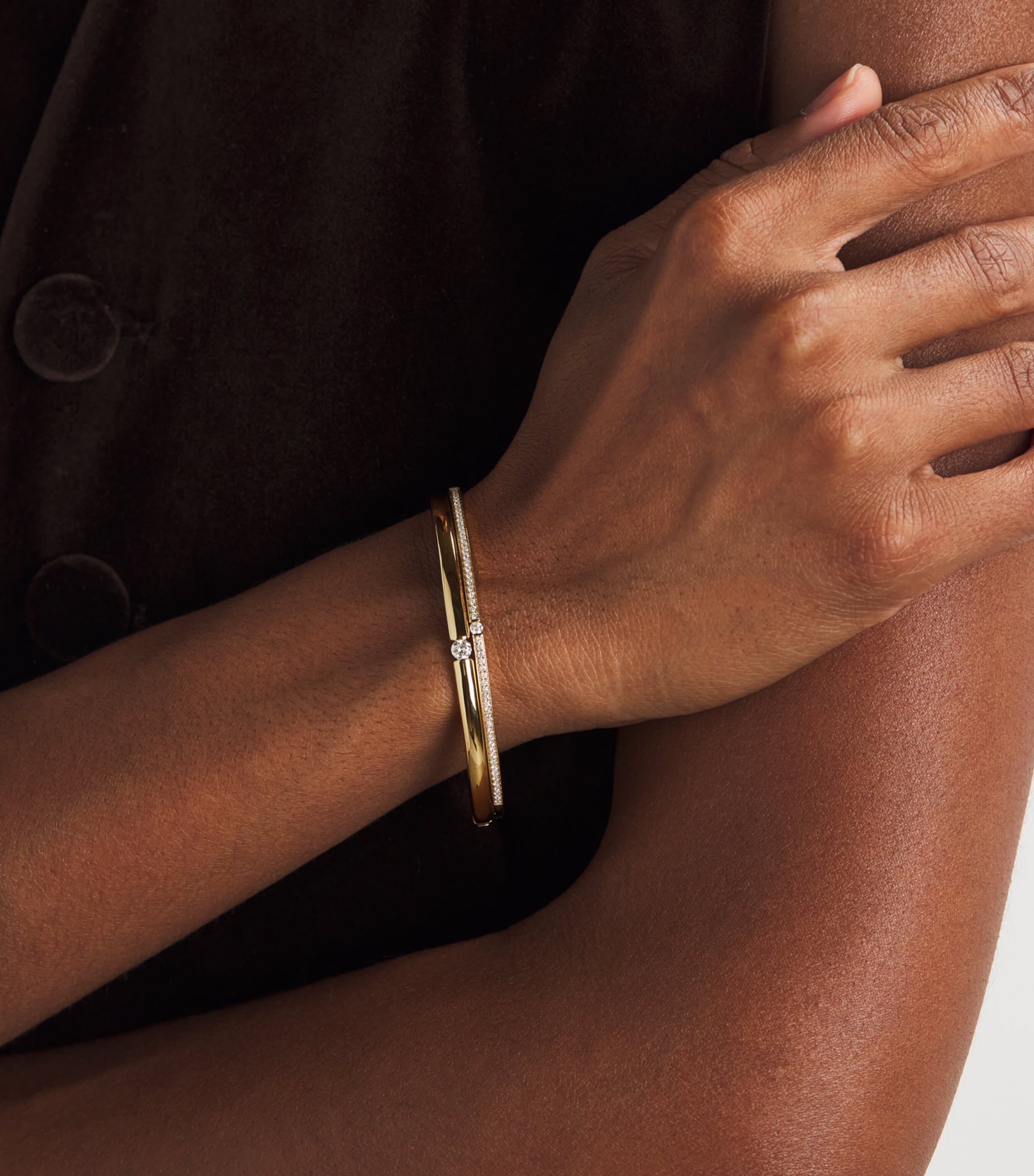 Yellow Gold and Diamond Zeus Bangle YELLOW GOLD Image 2