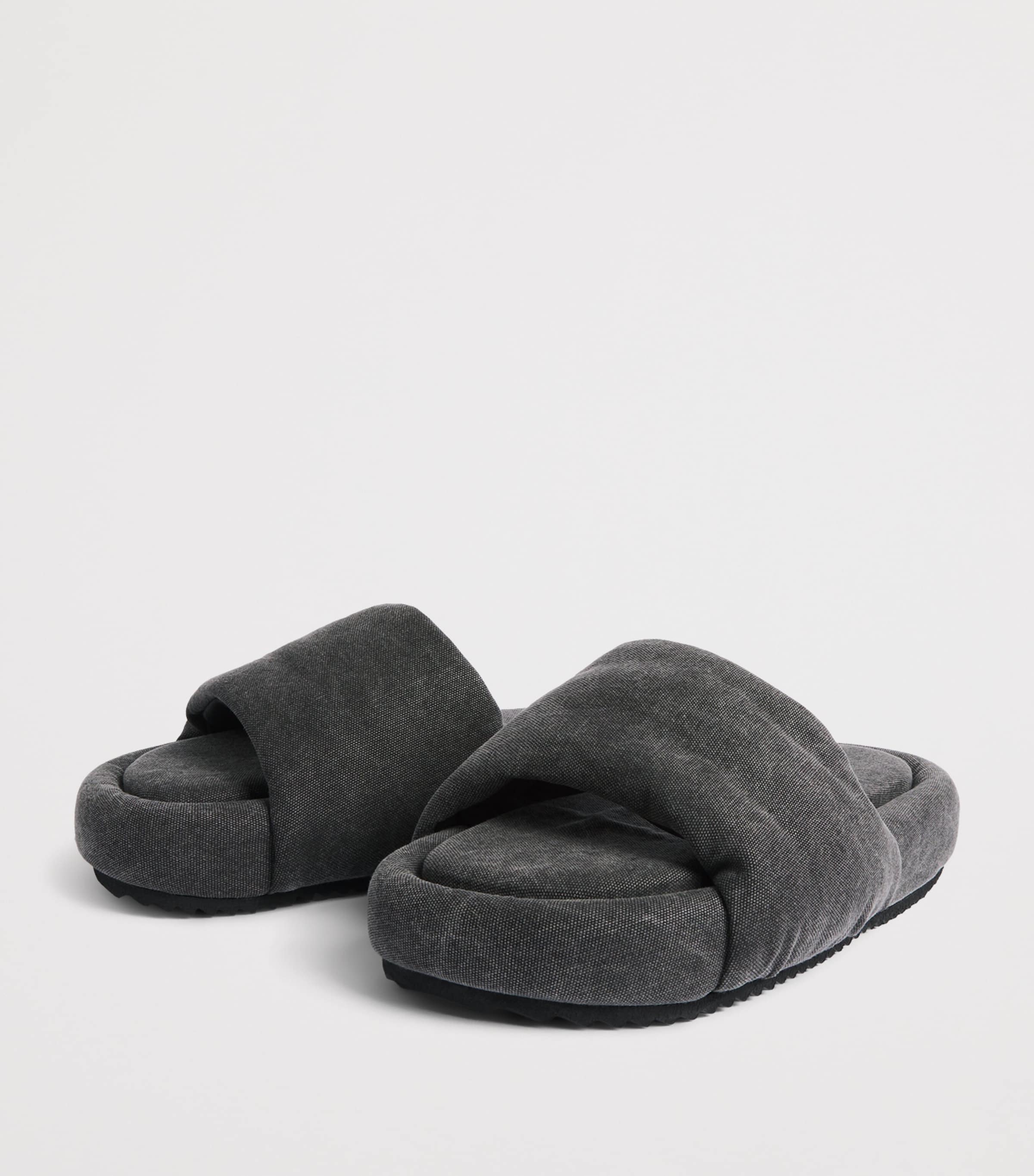 Rick Owens Canvas Chancla Slides Gravel Image 3