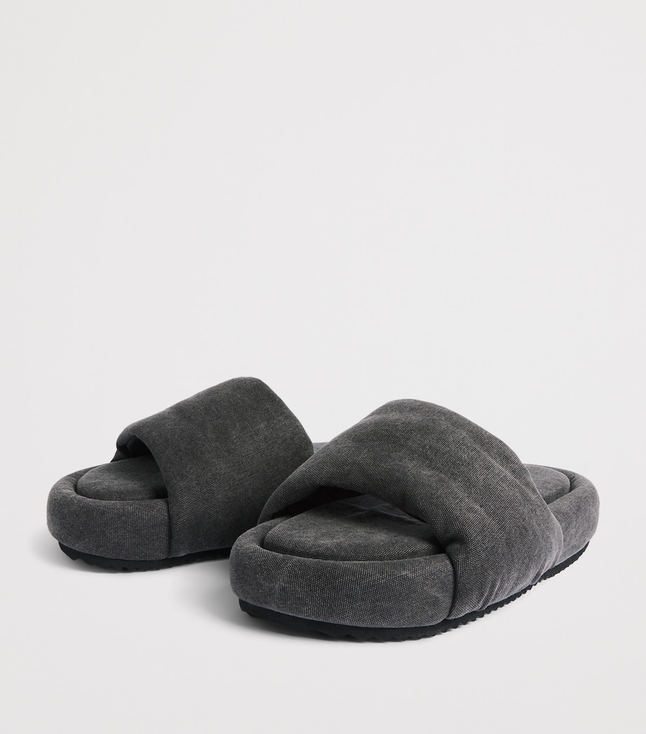 Rick Owens Canvas Chancla Slides Gravel Image 3