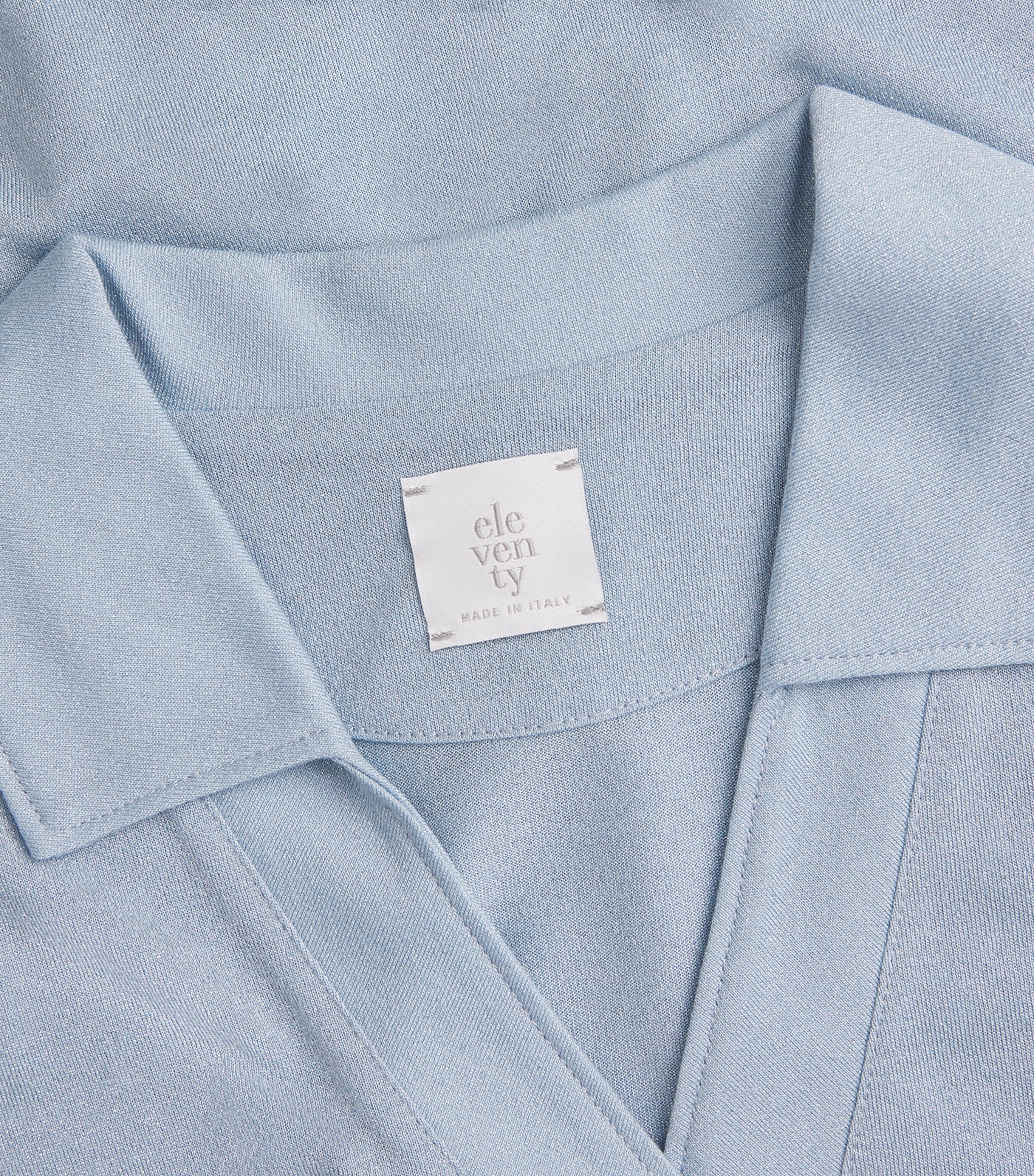 Eleventy Womens Metallic Collared Blusa T-Shirt Nuvola Image 6