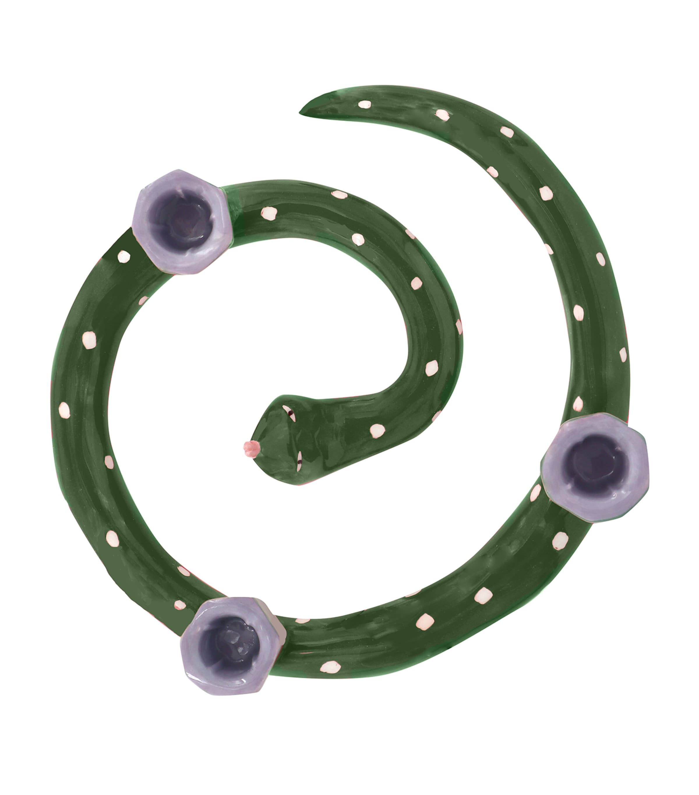 Laetitia Rouget Sneaky Dots Candle Holder In Green