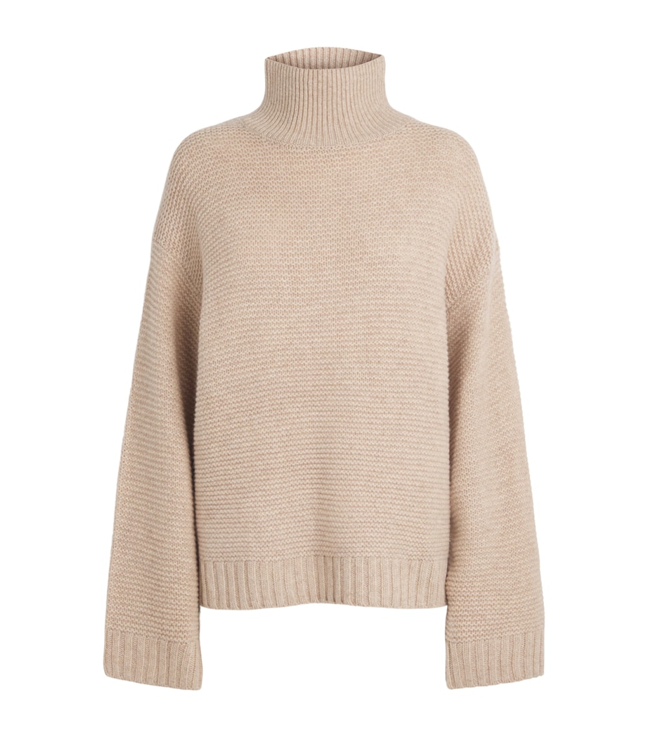 FRAME Womens Stretch-Wool The Links Rollneck Sweater Oatmeal Image 1