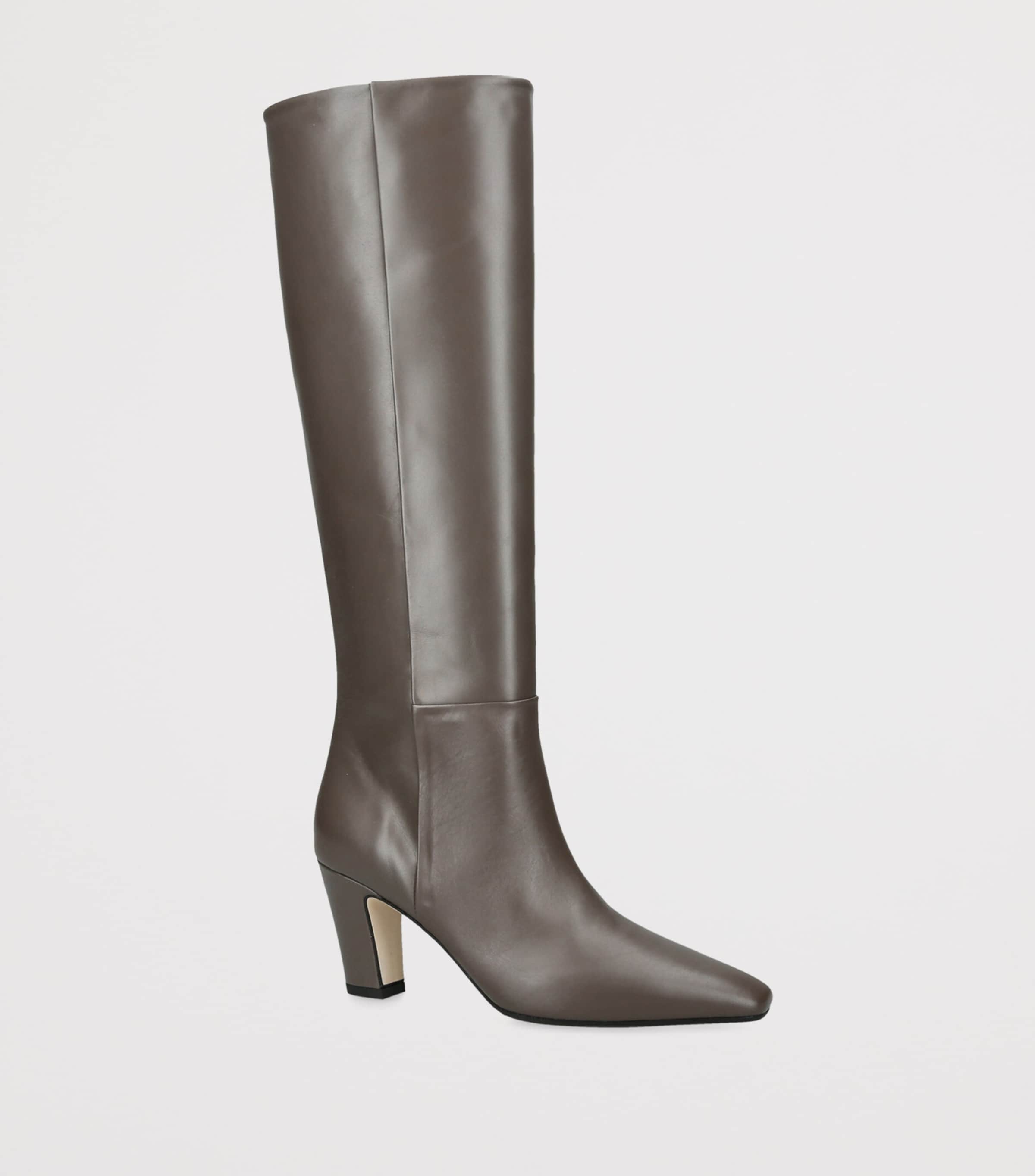 aeyde Leather Silva Knee-High Boots 75 Taupe Image 2