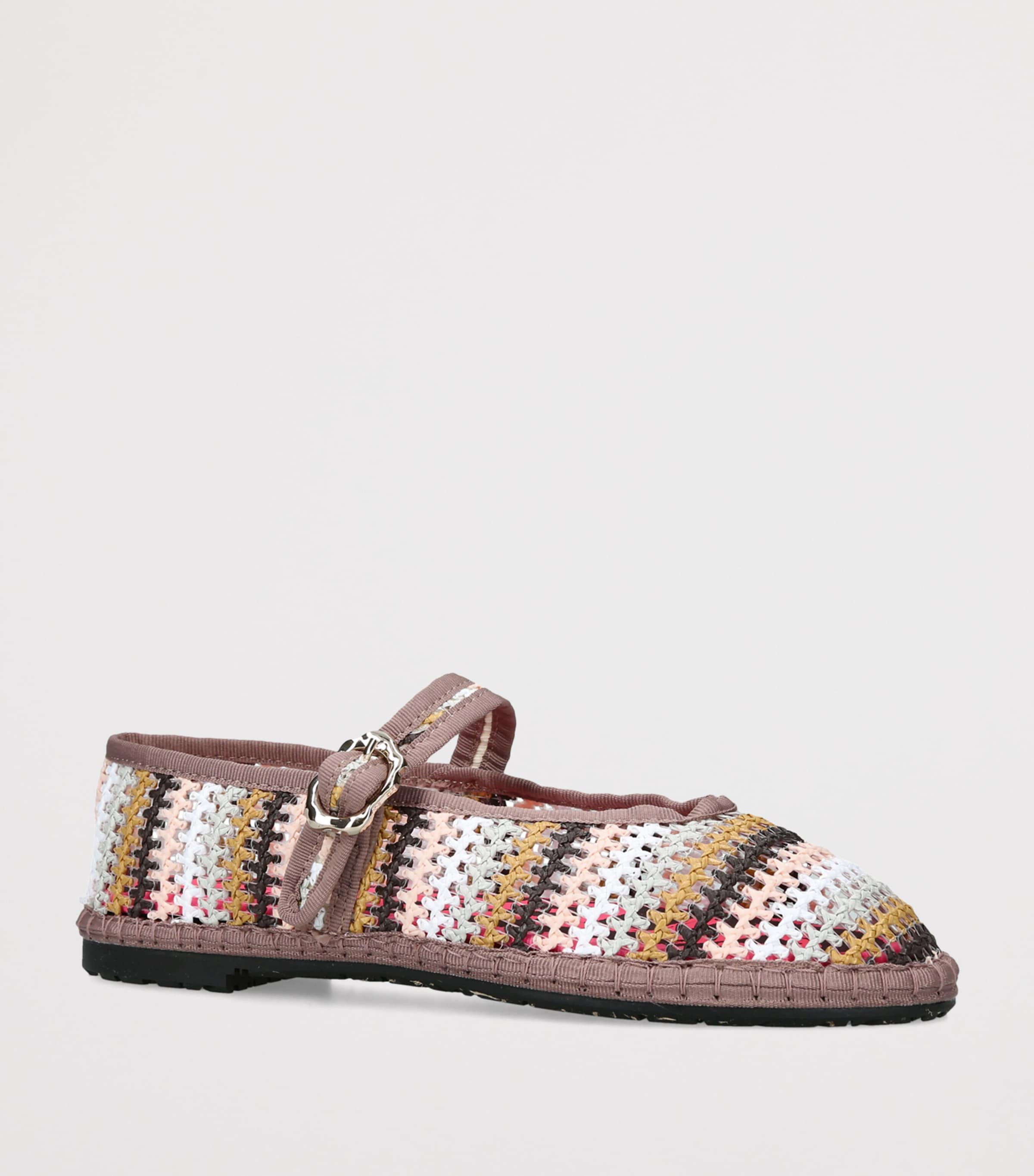 Flabelus Raffia Stripe Pierre Ballet Flats Mult/other Image 2