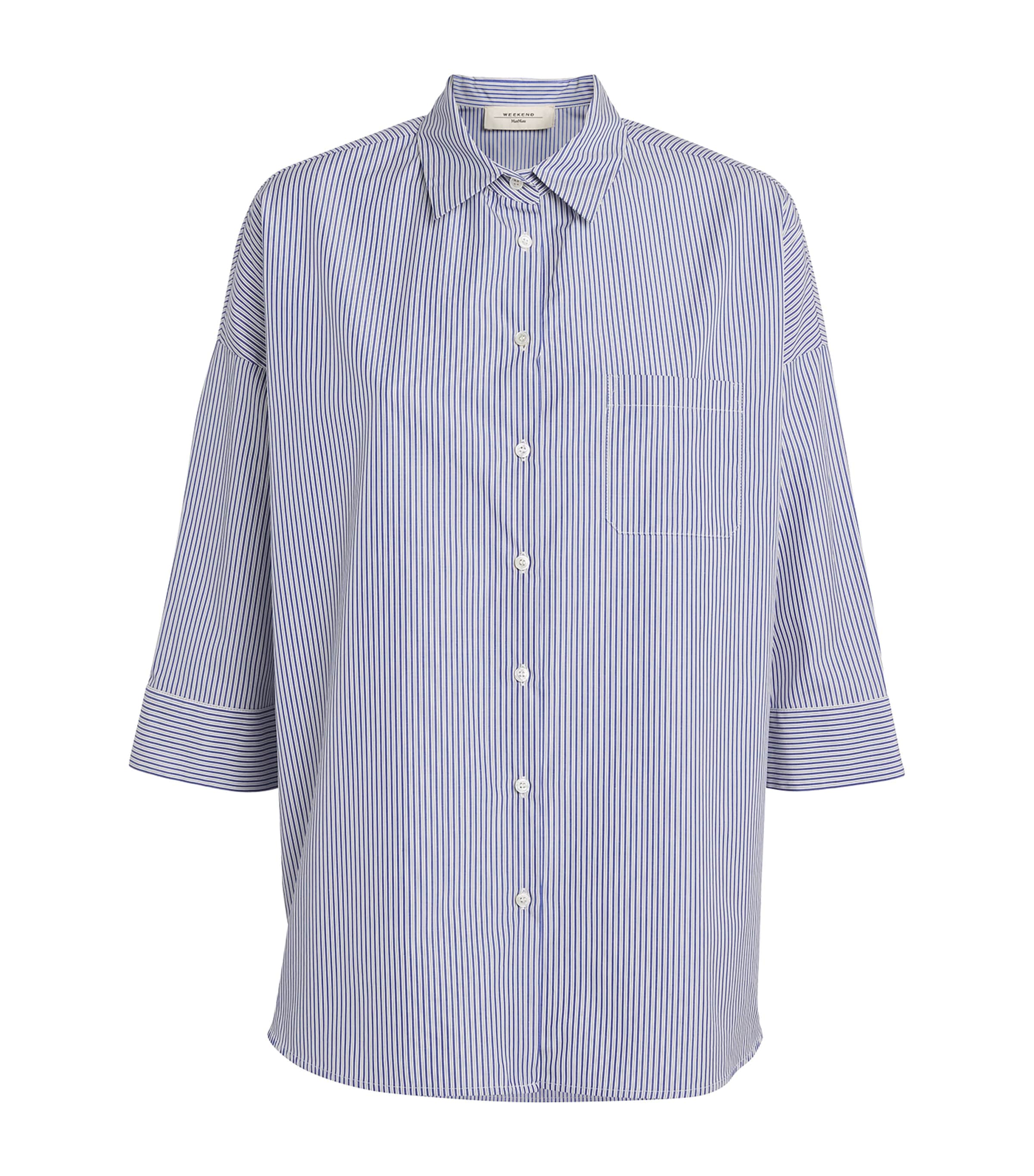 Weekend Max Mara Flared Poplin Shirt In Gray