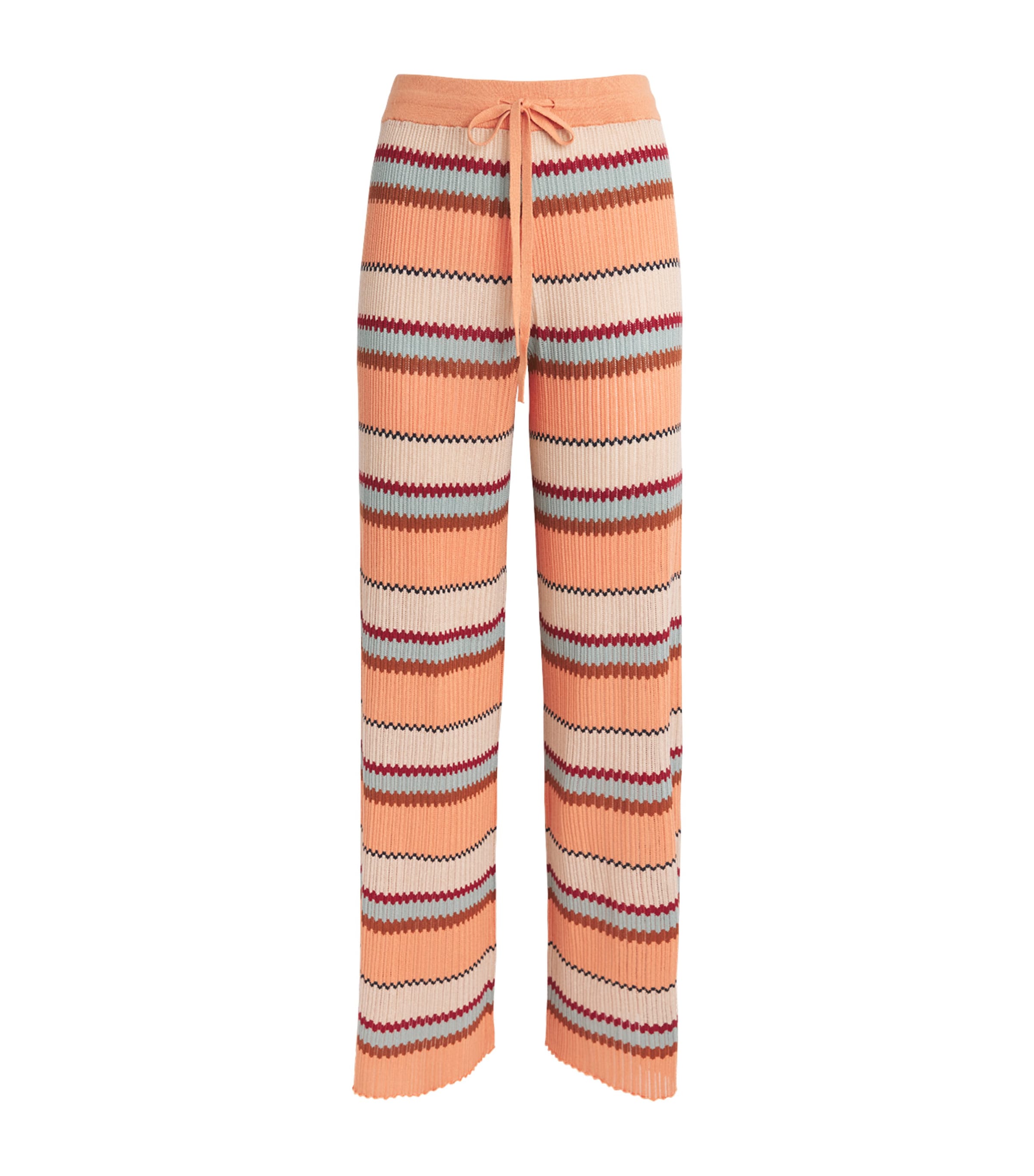 Guest In Residence Womens Linen-Silk Stripe Palazzo Trousers Nectar Combo Nctrco Image 1