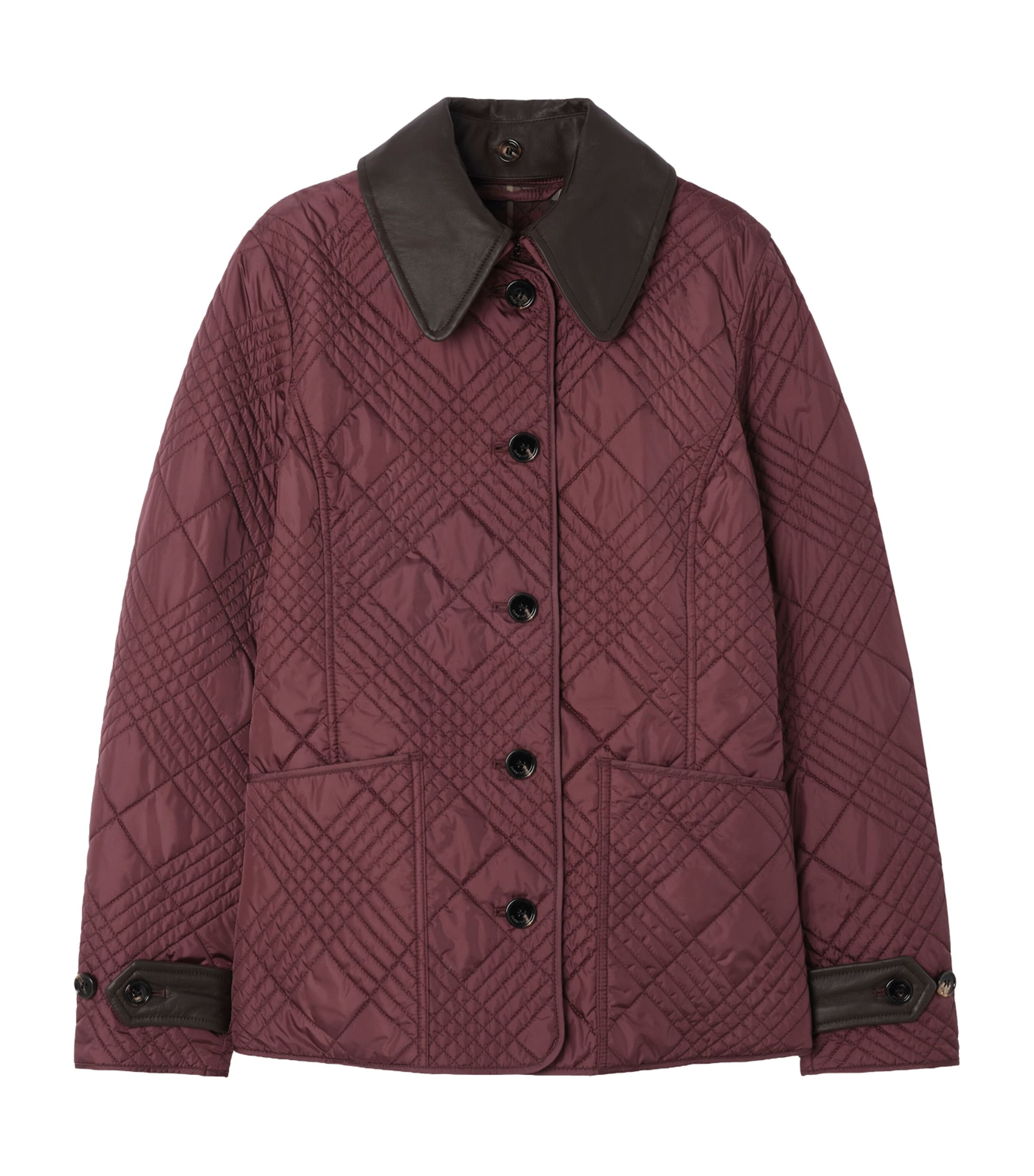 Burberry Womens Quilted Fernleigh Jacket Vineyard Red Image 1