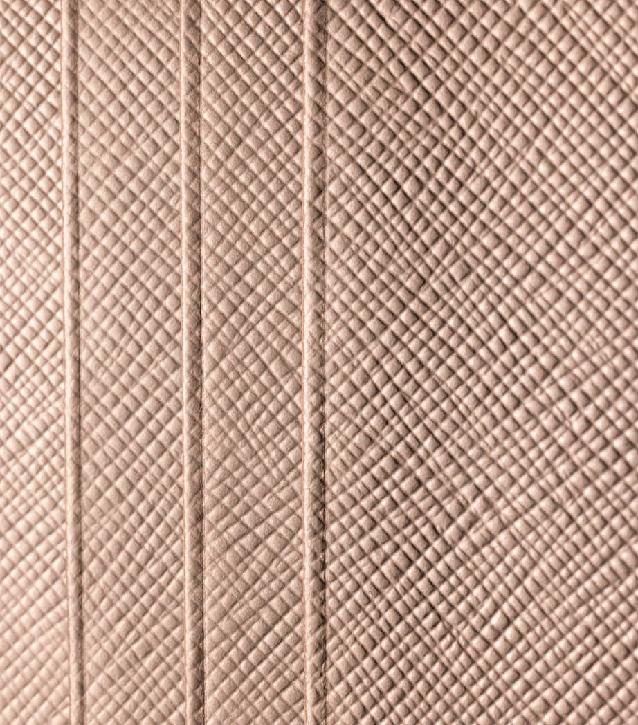 Prada Metallic Saffiano Leather Card Holder Powder Image 3