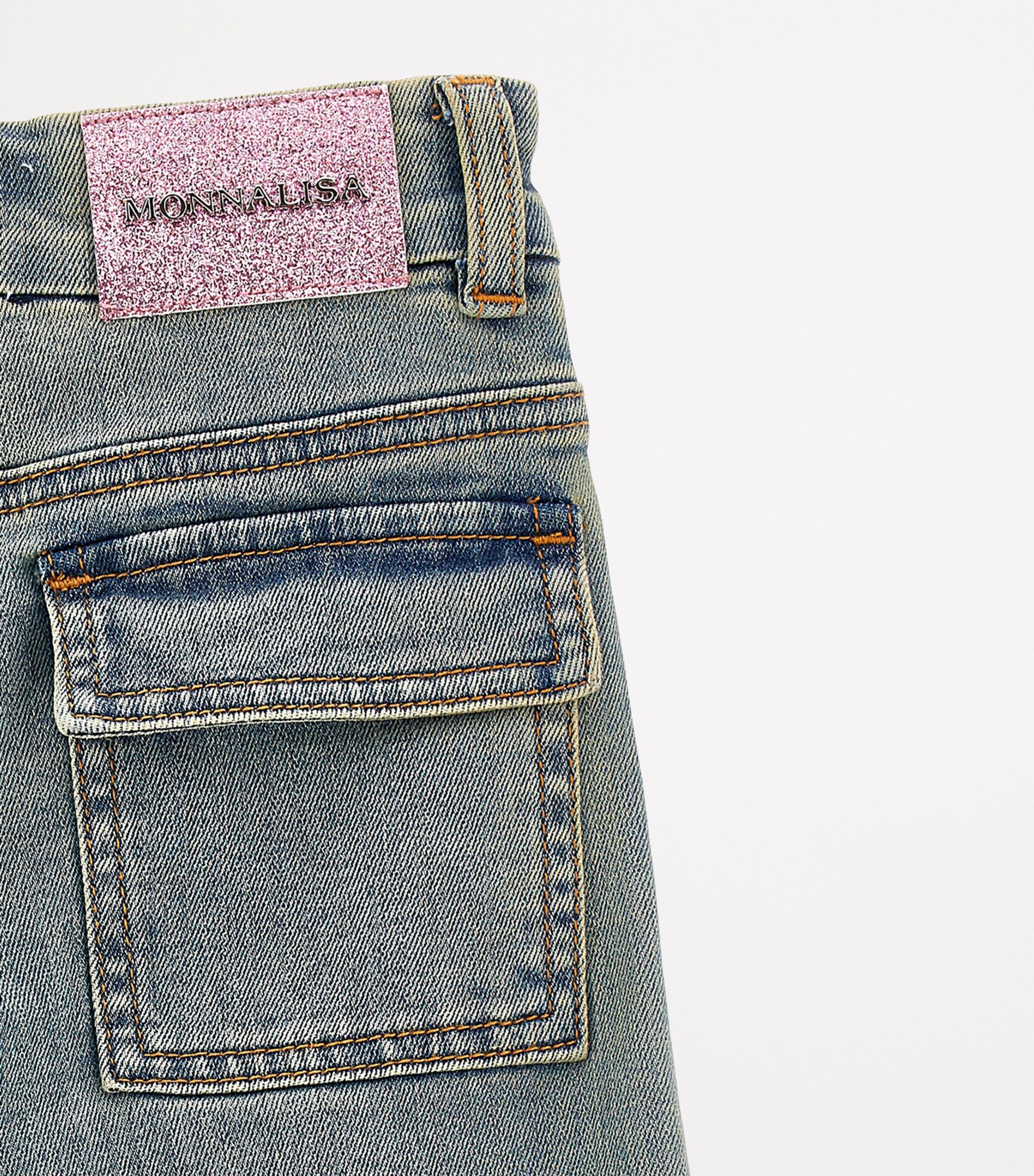 Embroidered Straight Jeans (2-16 Years) STONE+BEIGE Image 4