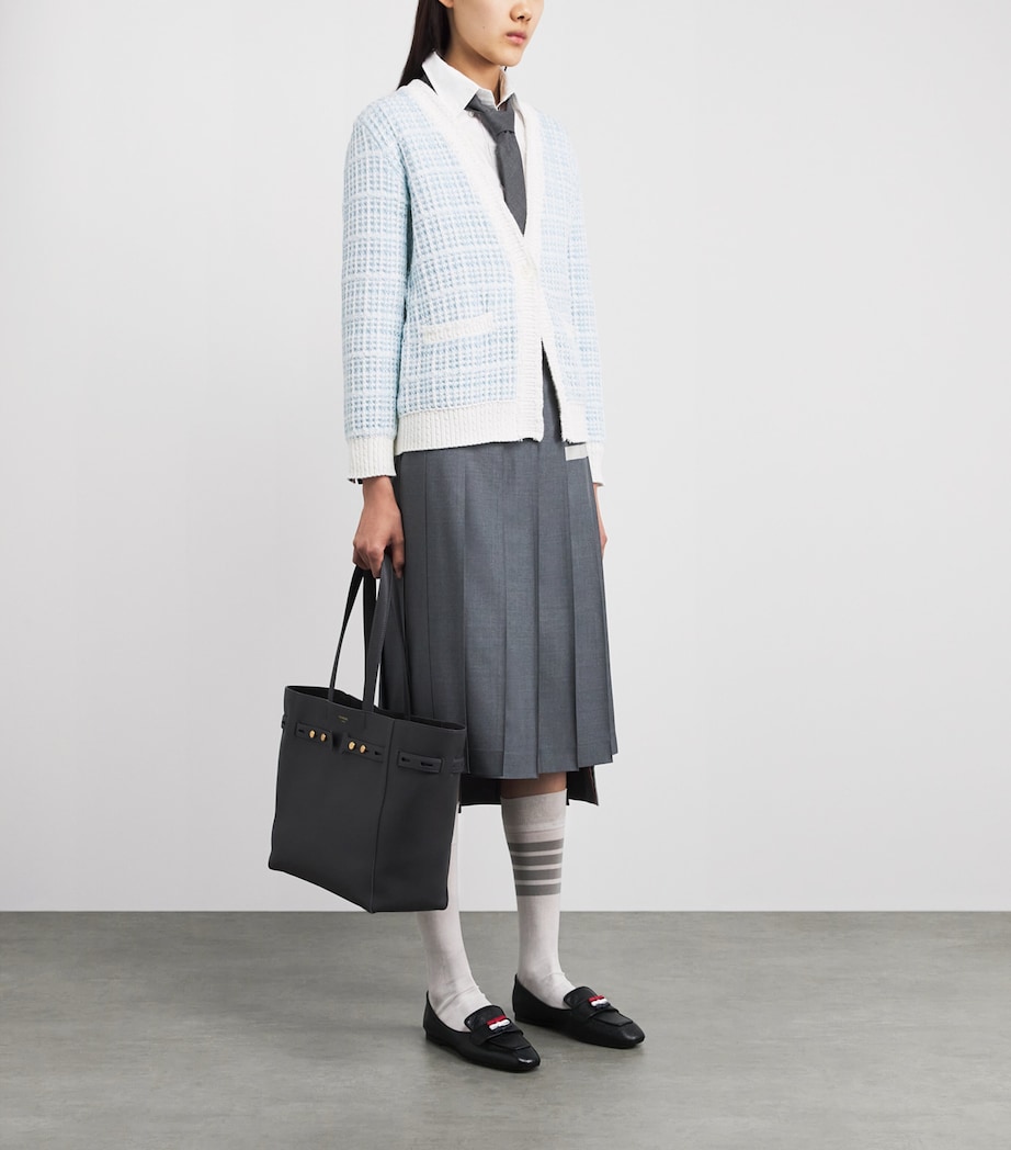 Thom Browne Womens Tweed V-Neck Cardigan Seasonal Multi Image 2