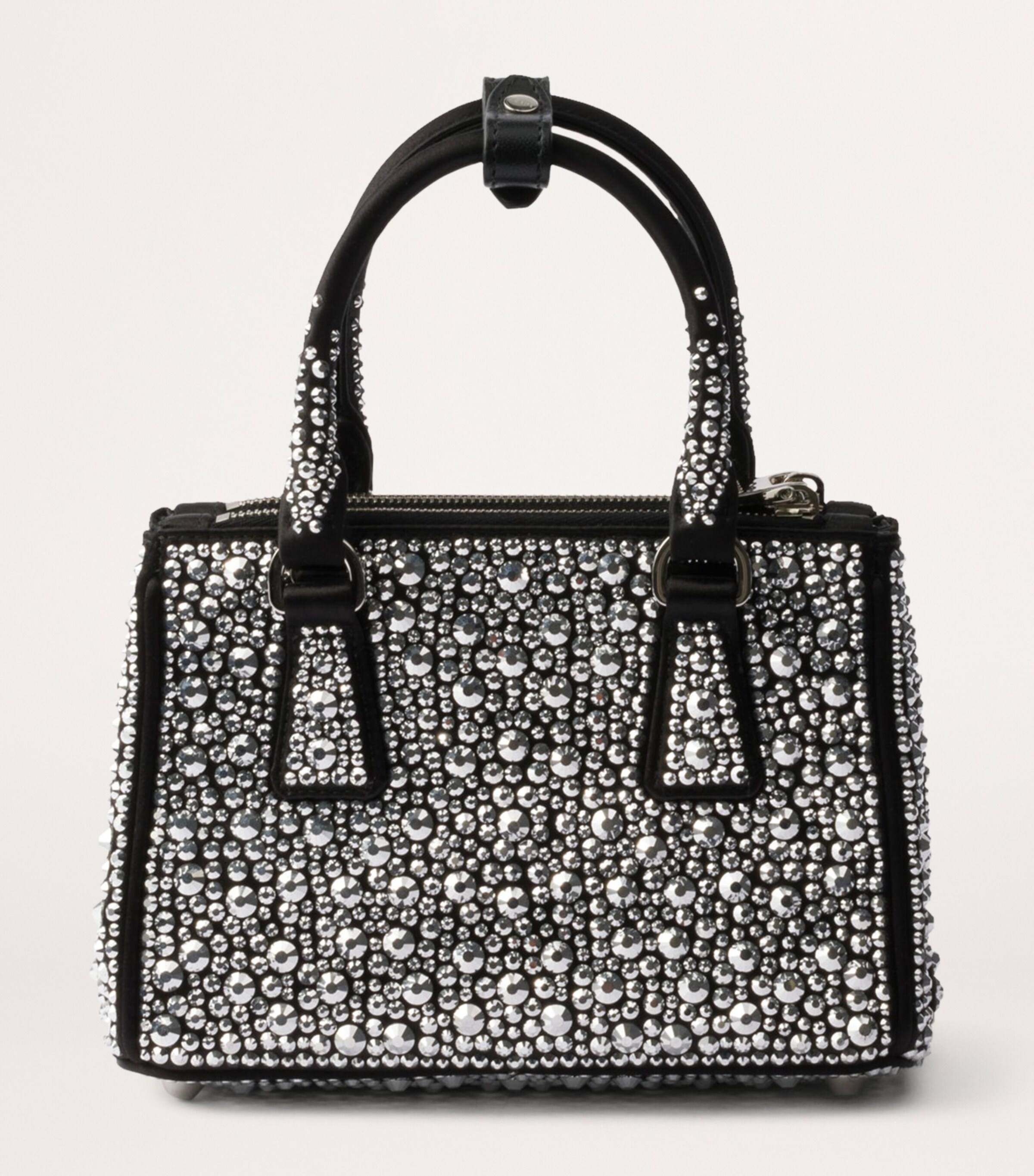 Prada Micro Satin Crystal-Embellished Galleria Top-Handle Bag Image 3