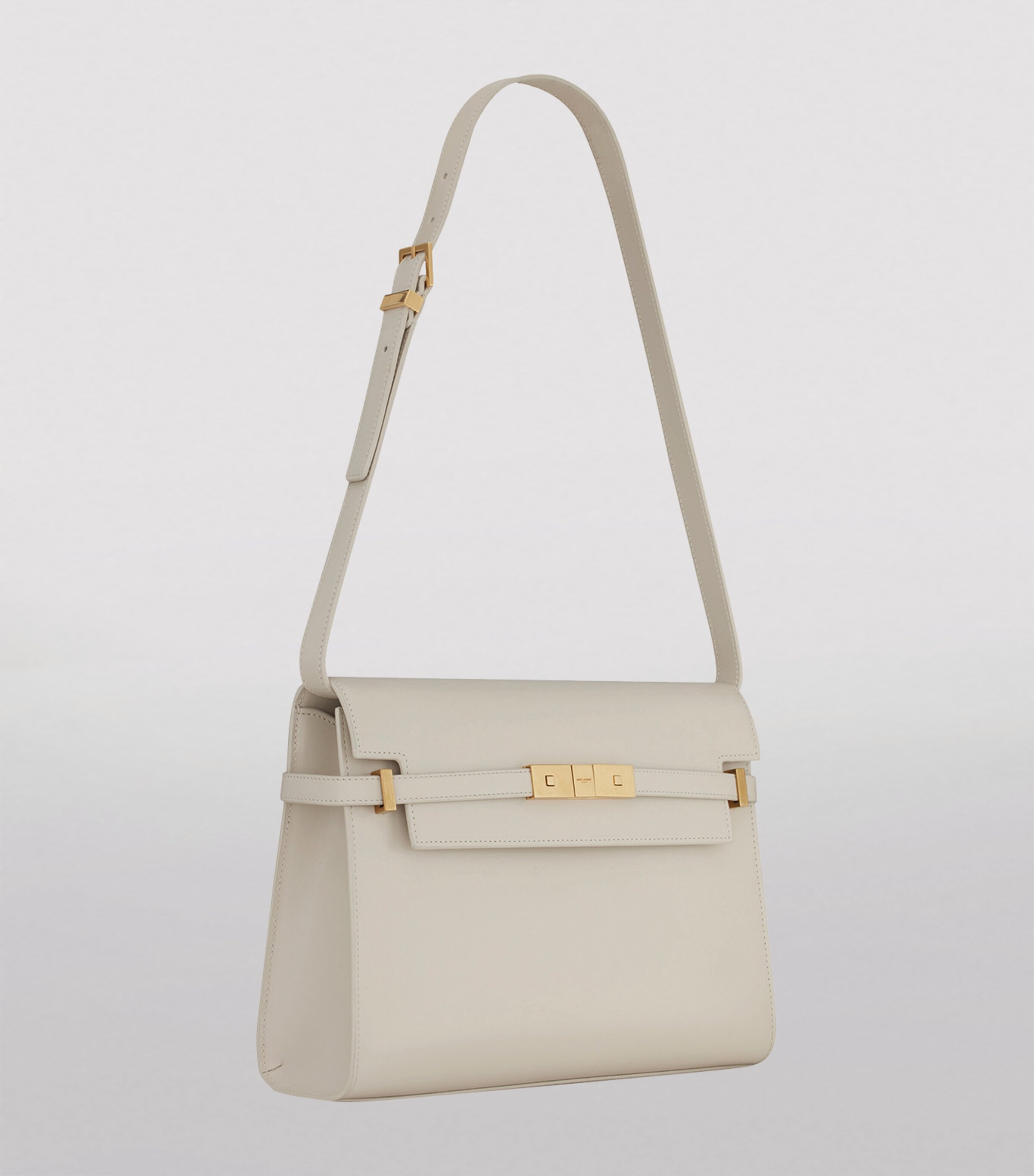 Saint Laurent Small Leather Canvas Manhattan Tote Bag Image 2