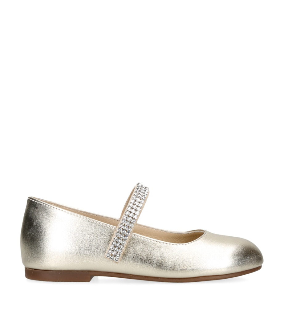 BabyWalker Crystal-Strap Ballet Flats Gold Image 1