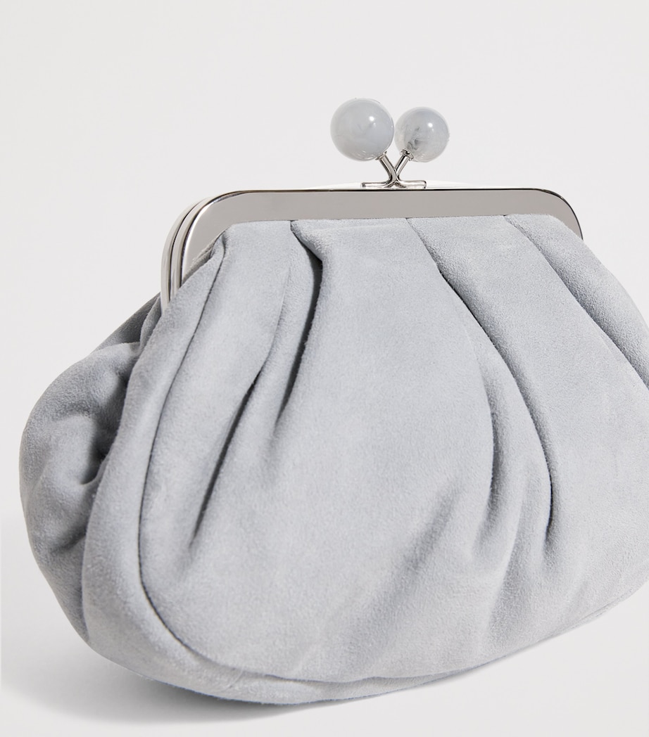 Small Suede Pasticcino Clutch Bag LIGHT BLUE Image 6