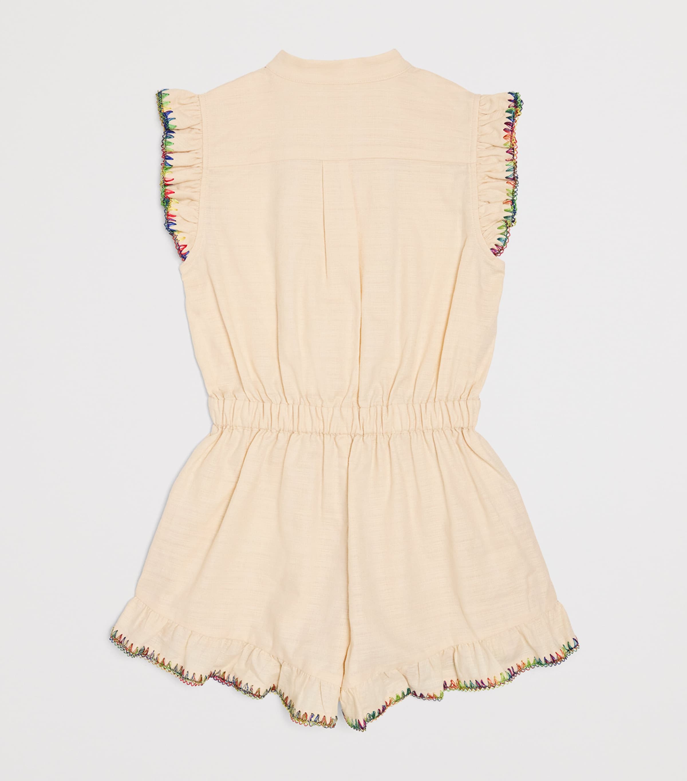 Zimmermann Kids Lucky Frill Playsuit (2-12 Years) Ivory Image 2