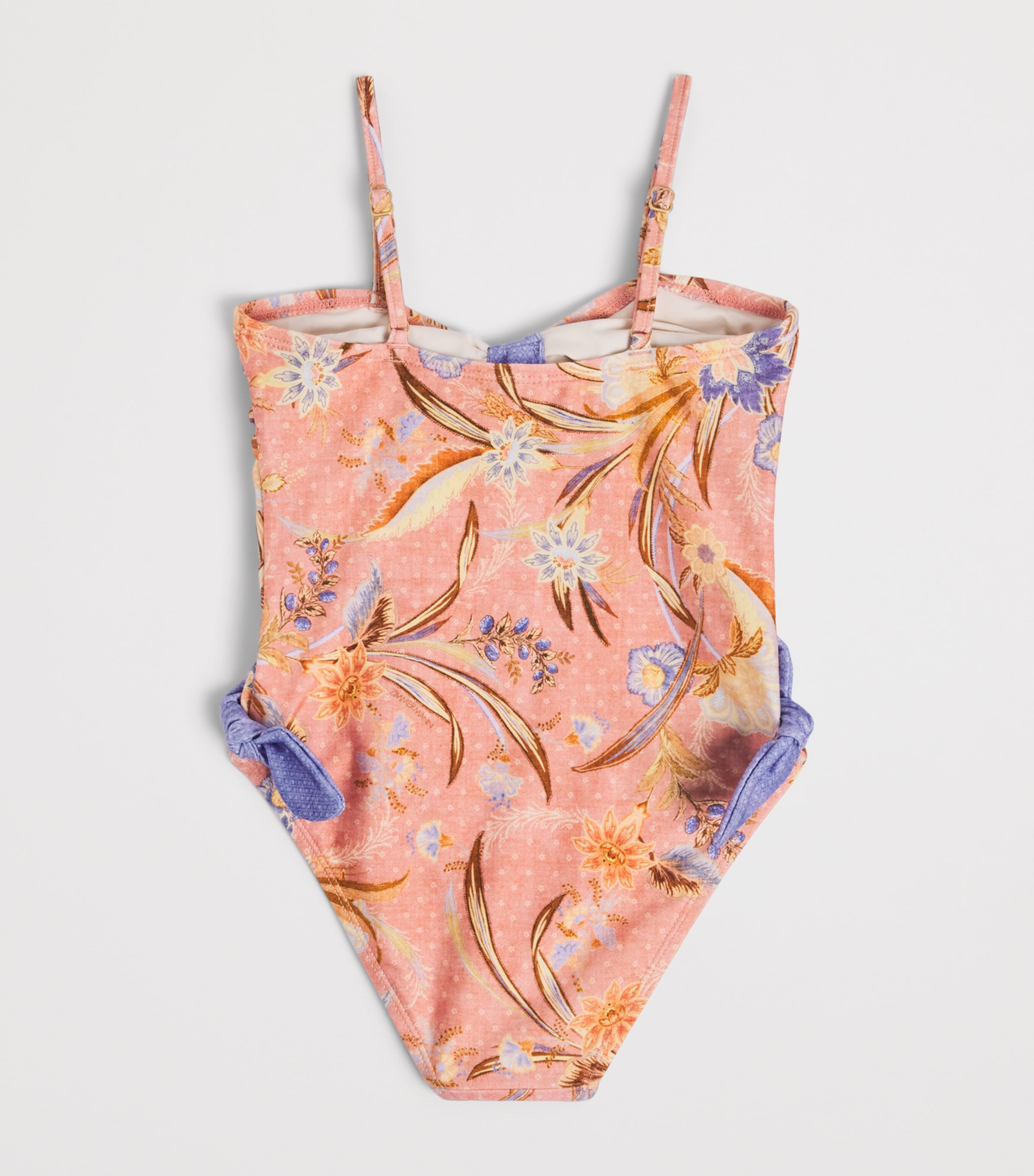 Zimmermann Kids Bow-Detail Indra Swimsuit (2-12 Years) Pink Scarf Floral Image 2