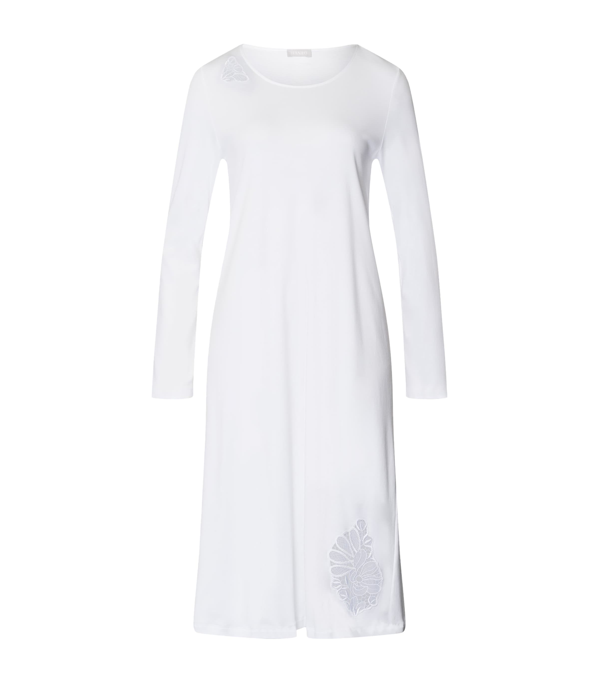 HANRO COTTON LONG-SLEEVE BELINA NIGHTDRESS