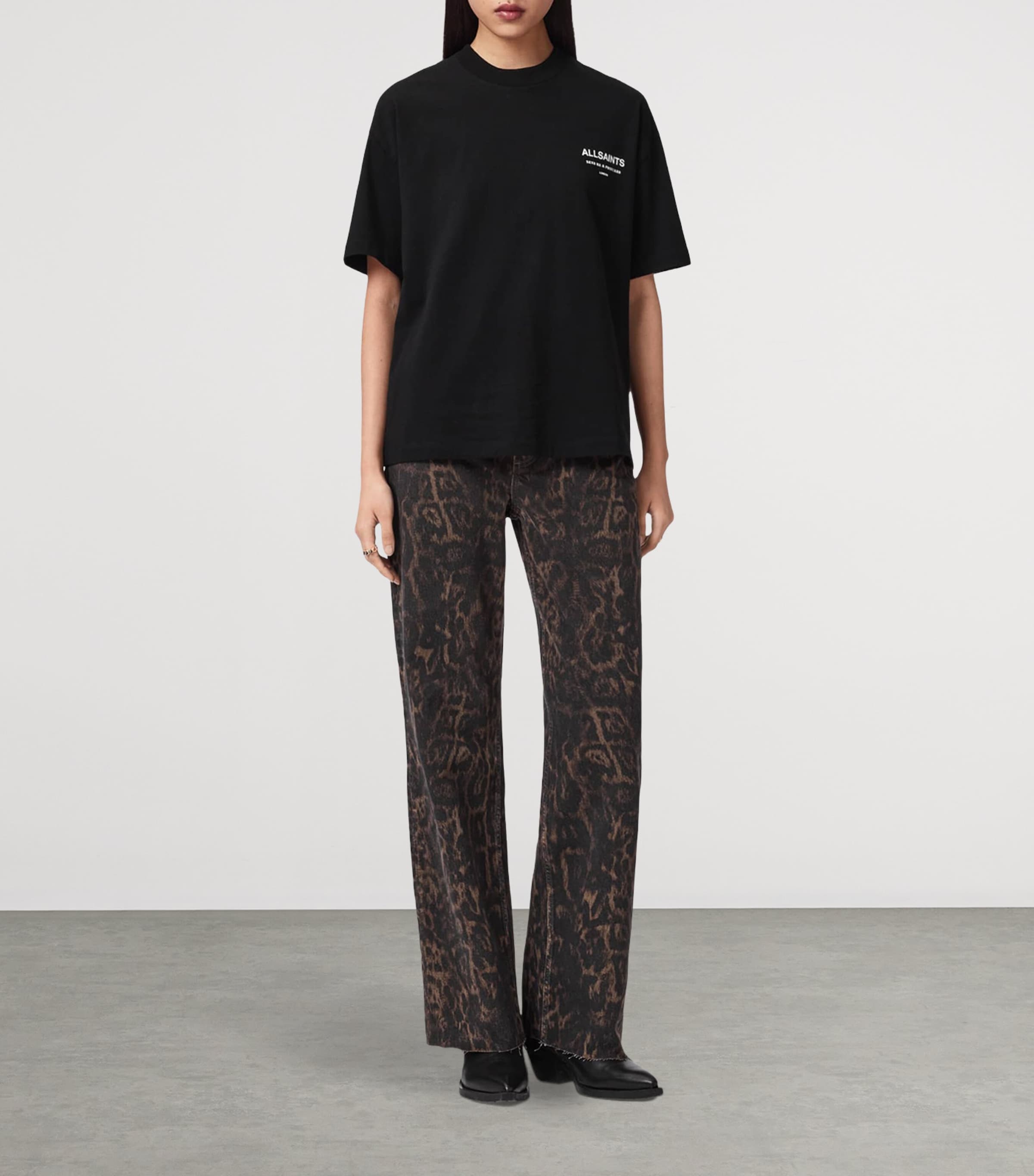 AllSaints Womens Organic Cotton Dreamer Etta T-Shirt Black Image 2