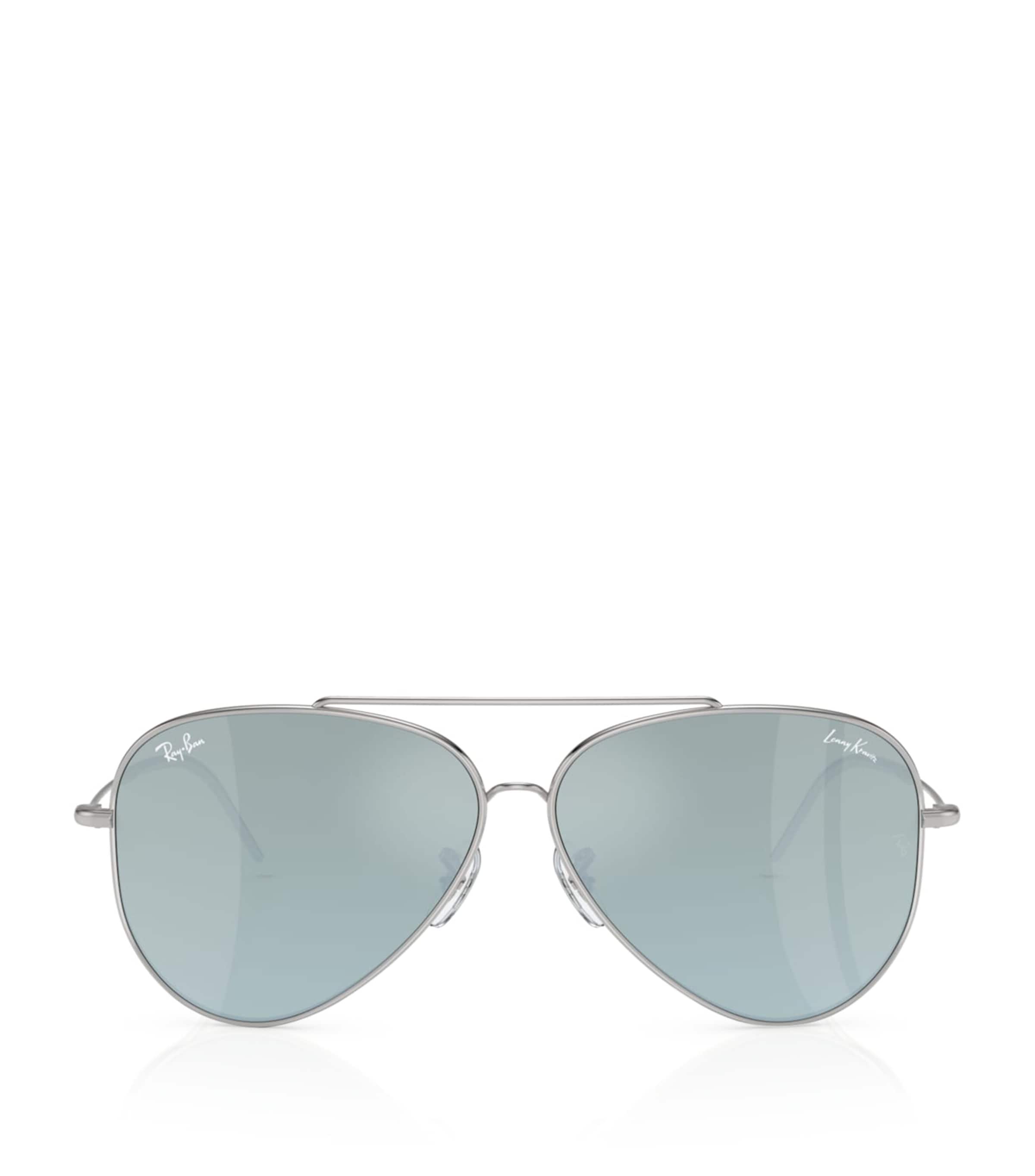 Ray Ban X Lenny Kravitz Rbr0101s Aviator Reverse Sunglasses In Silver