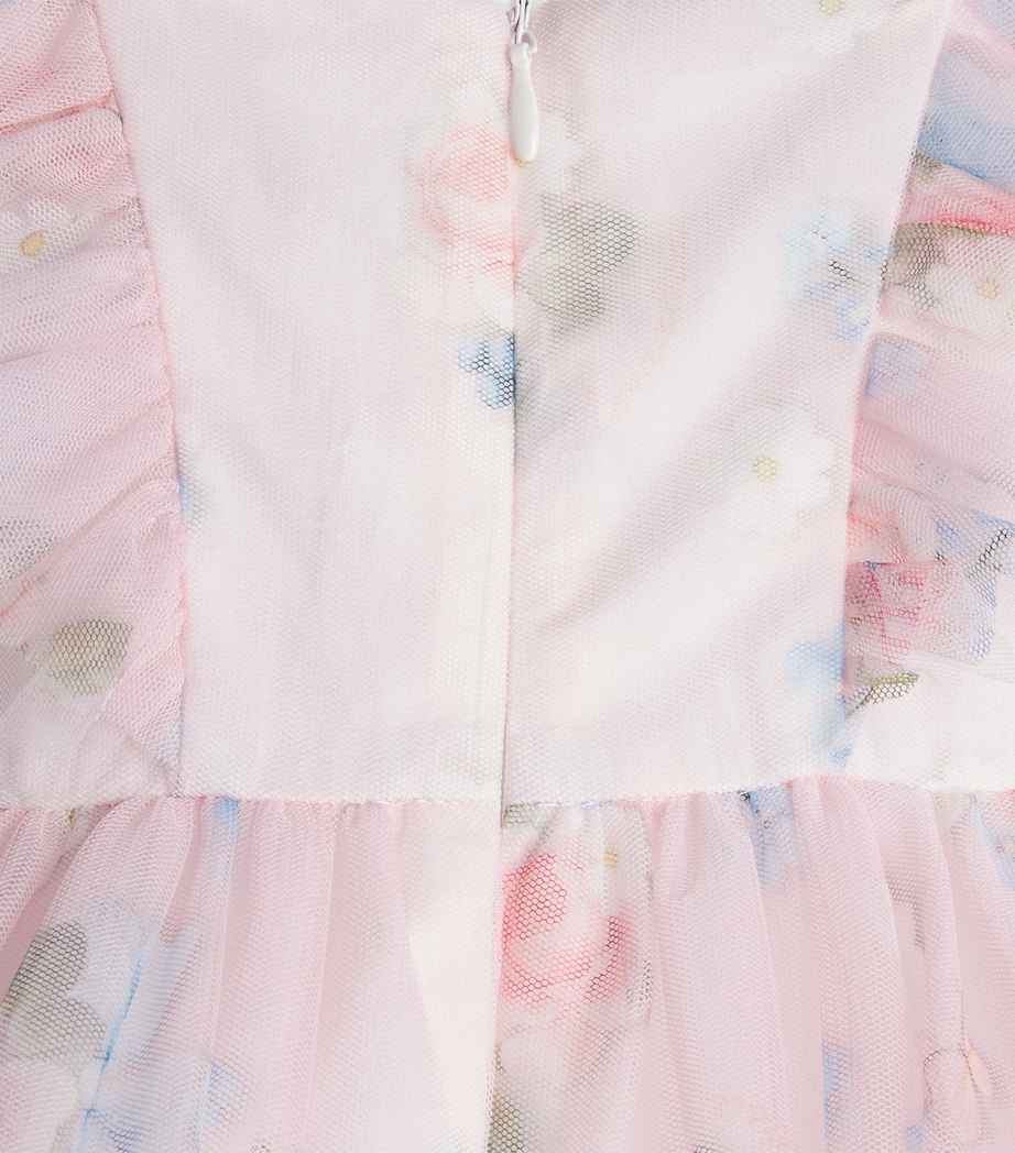 Monnalisa Floral Tulle-Overlay Dress (3-36 Months) Pink Fairytale Image 3