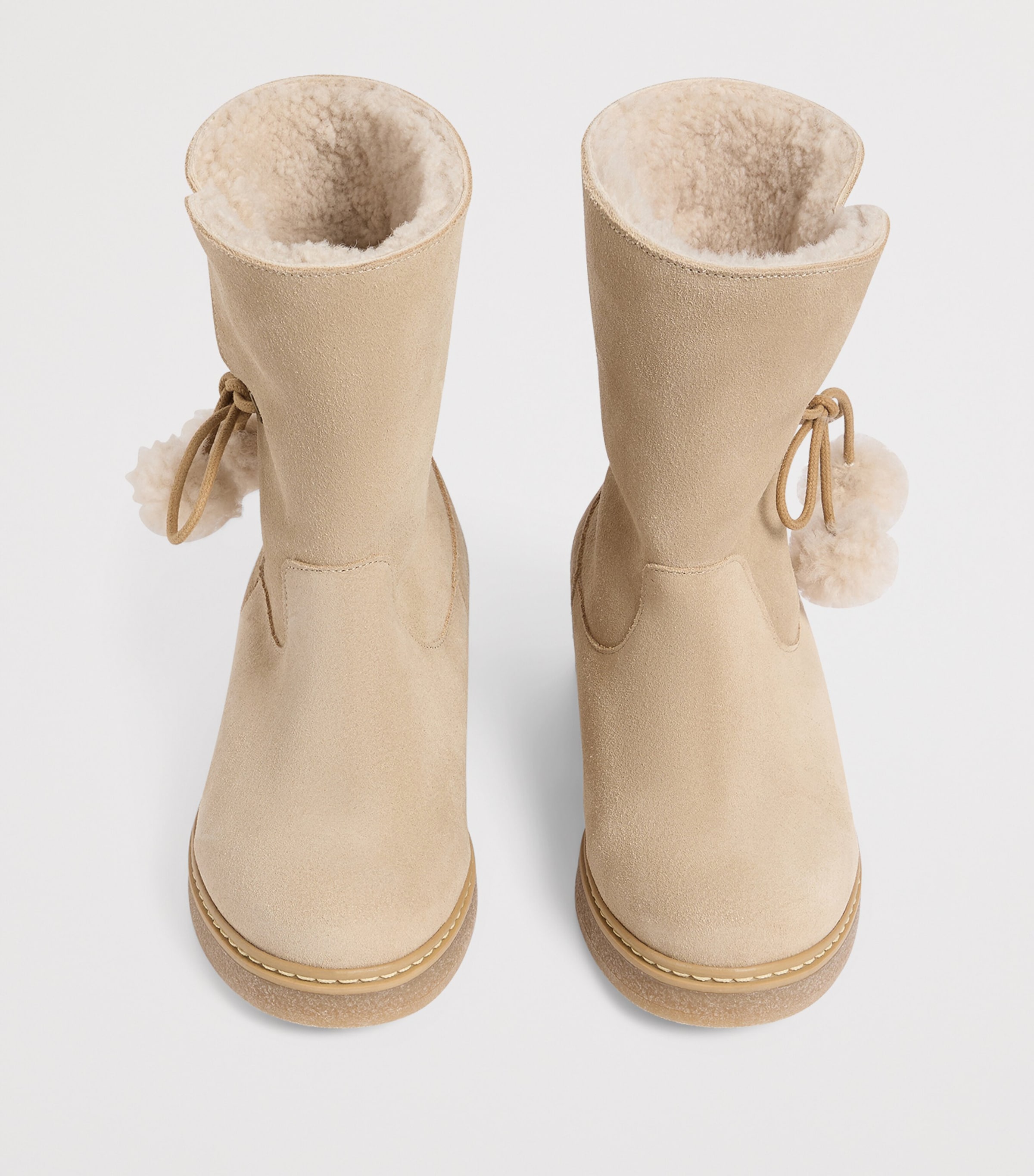 Suede Fleece-Lined Julienne Boots BEIGE Image 3