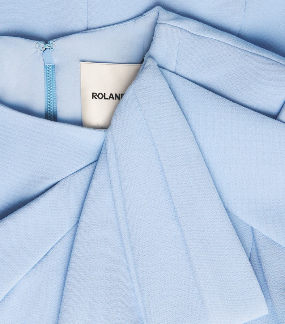 Roland Mouret Womens Crepe Bow-Detail Midi Dress Blue Image 6