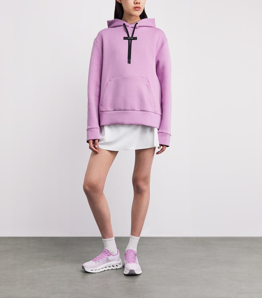 On Womens Cotton-Blend Focus Tech Hoodie Pink Image 2