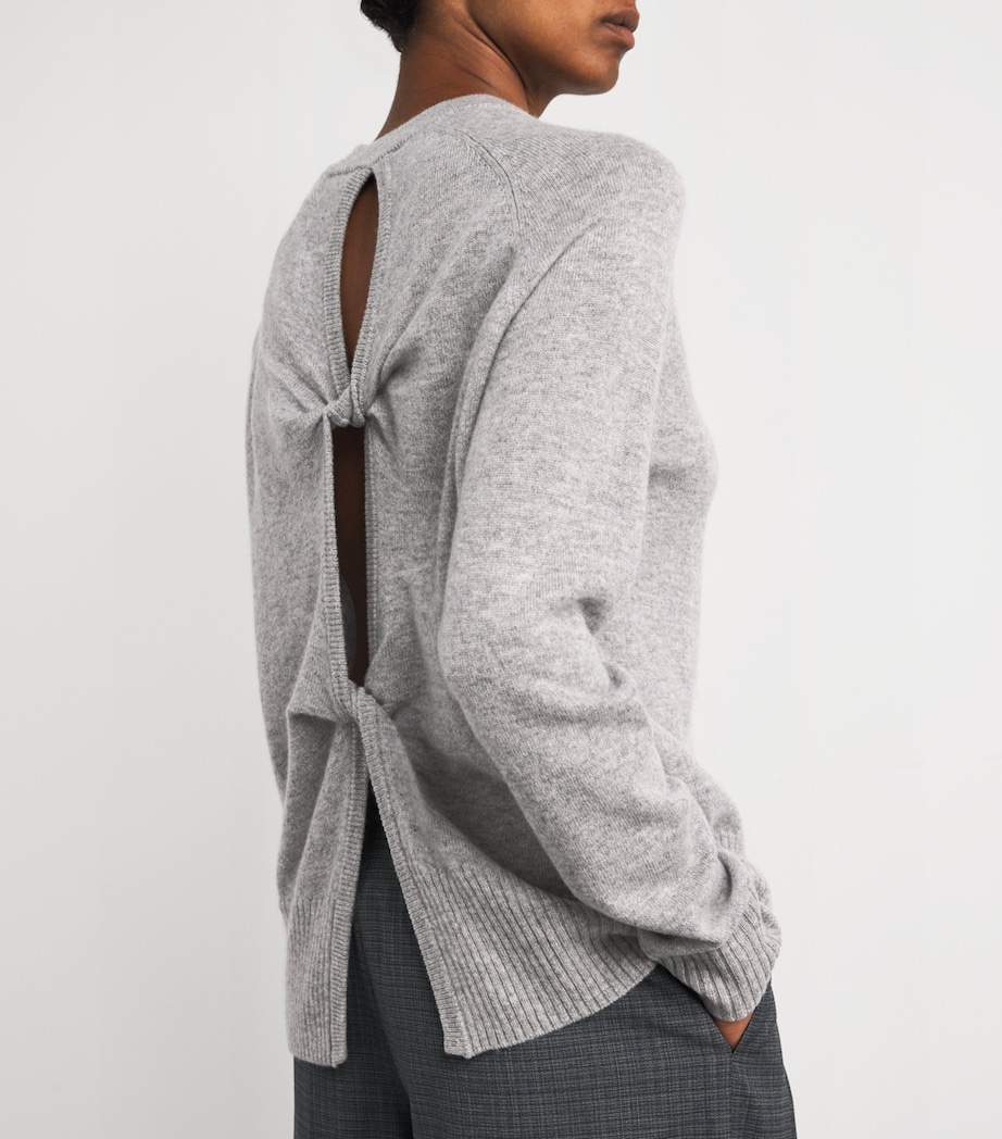 Cashmere Twist-Back Sweater GREY MARLE Image 6