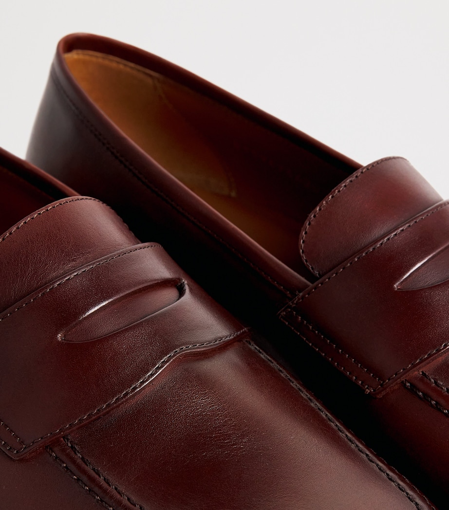 Leather Maestra Penny Loafers DARK BROWN Image 7