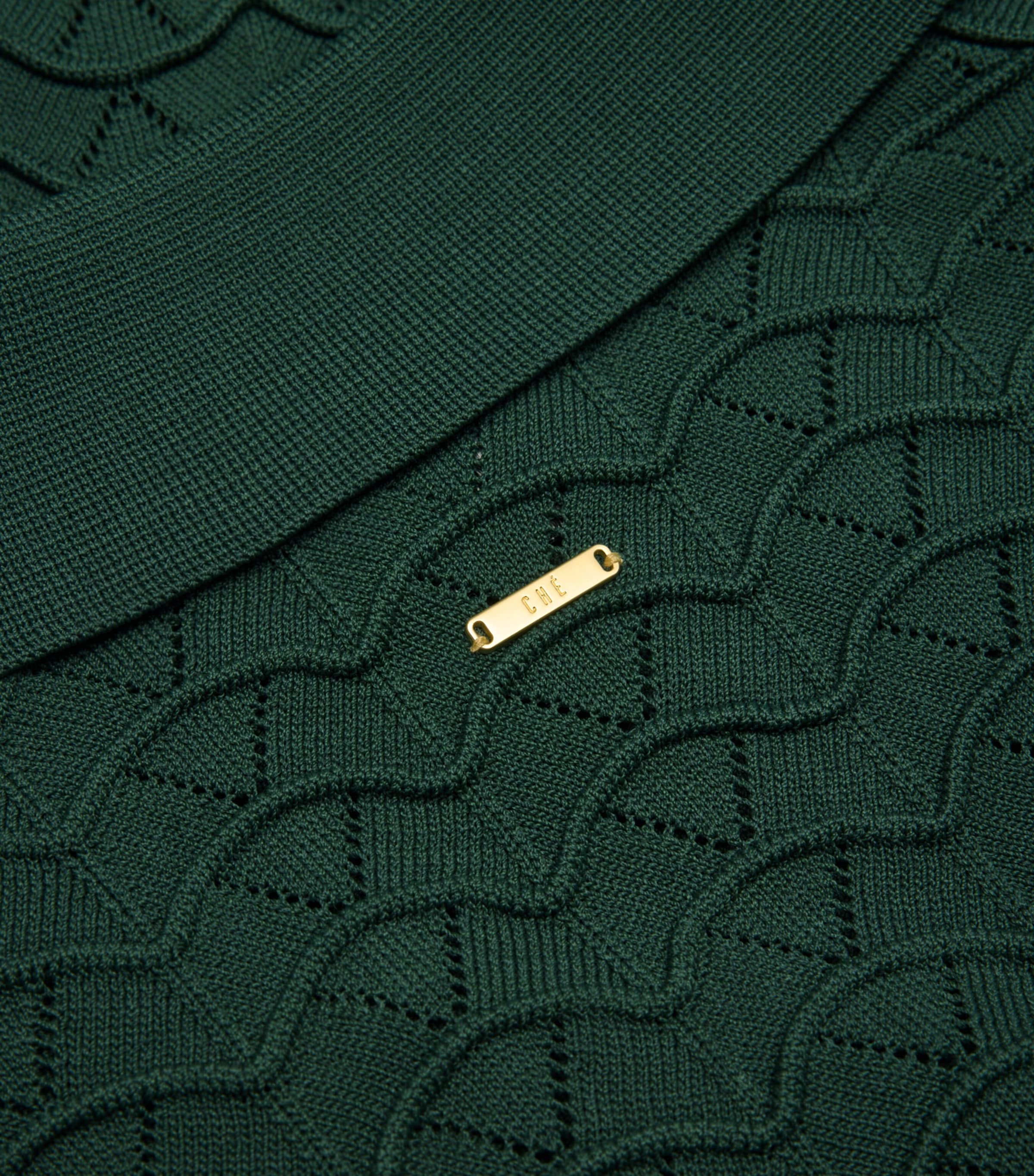 CHÉ Ripple Knitted Shirt Pine Green Image 2