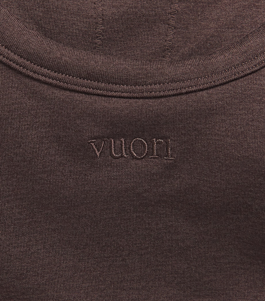 VUORI Womens Halo Cross Back Tank Top Java Heather Image 6