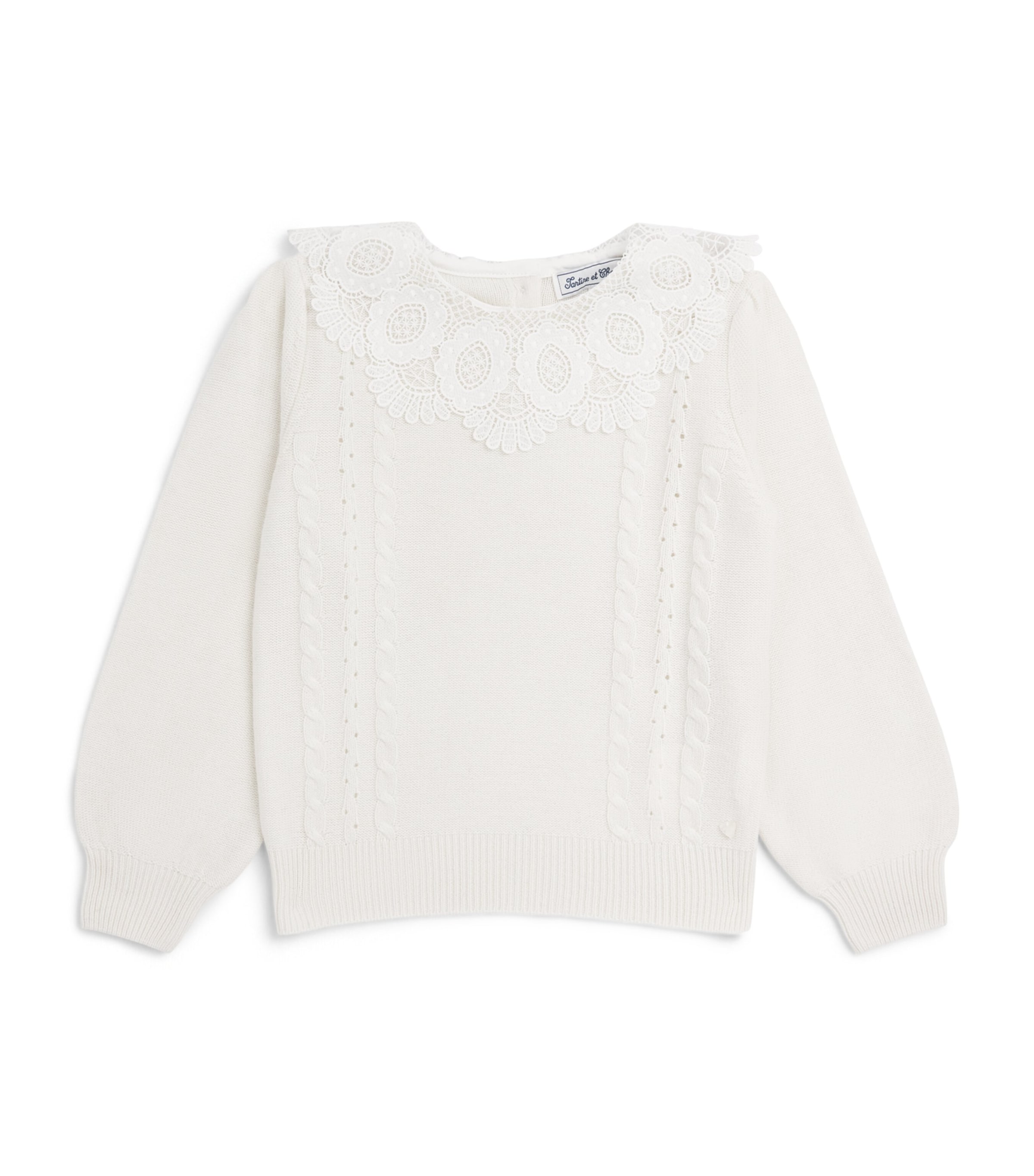 Tartine et Chocolat Lace-Collar Sweater Image 1