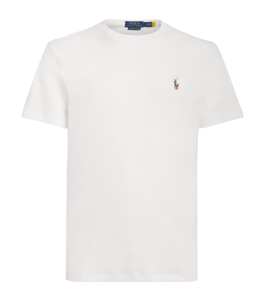 Polo Ralph Lauren Mens Pima Cotton Polo Pony T-Shirt White Image 1