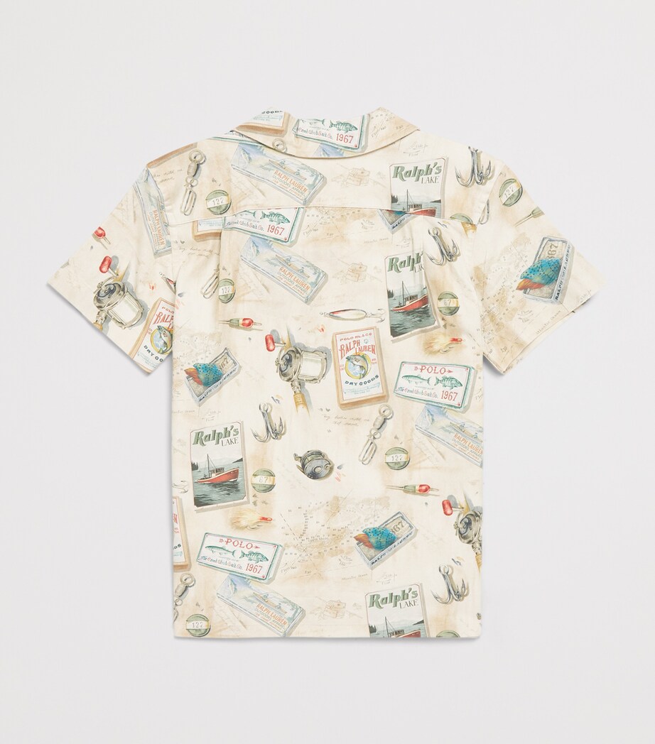 Ralph Lauren Kids Stretch-Cotton Fishing Print Shirt (6-12 Years) Fshrman Lodge Image 2