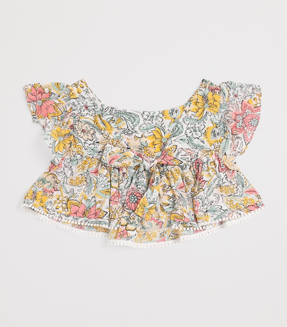 Frilled Printed Cycas Top (4-12 Years) YELLOW NUSA Image 2