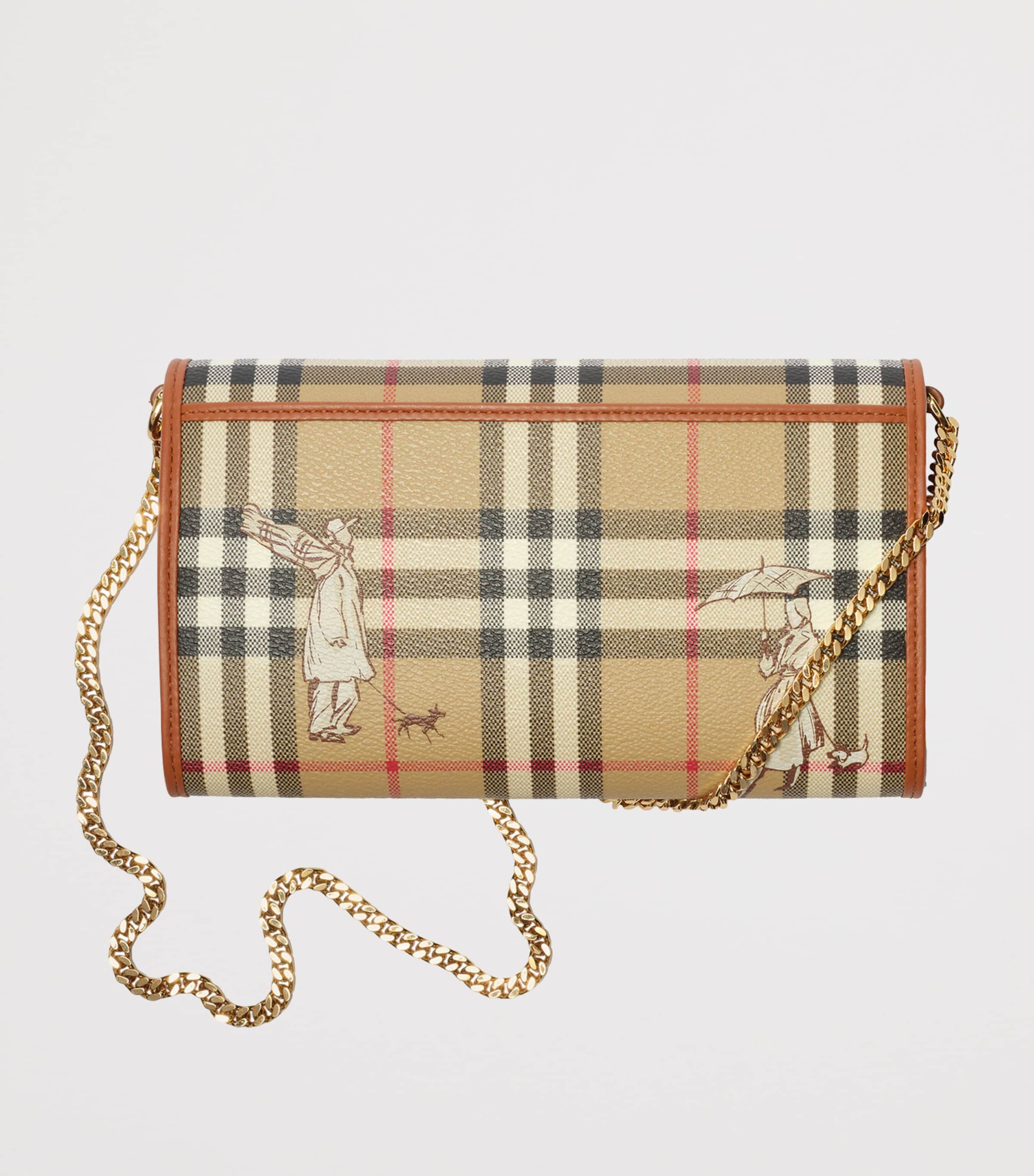 Burberry Check Mates Chain Wallet Archive Beige Image 5