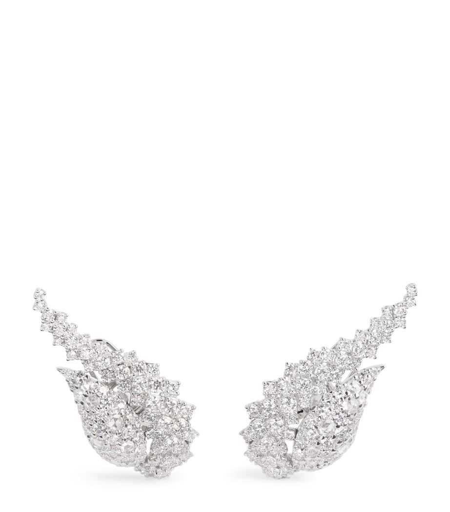 White Gold and Diamond Y-Couture State Stud Earrings WHITE GOLD Image 1