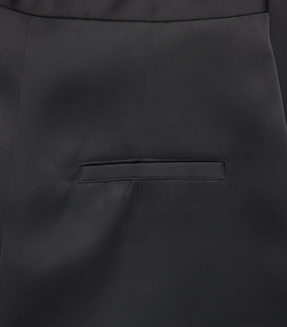 Source Unknown Womens Satin Wide-Leg Tuxedo Trousers Black Image 6