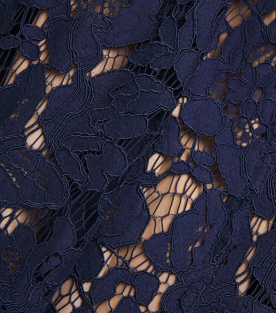 Lace Collared Midi Dress BLUE Image 4