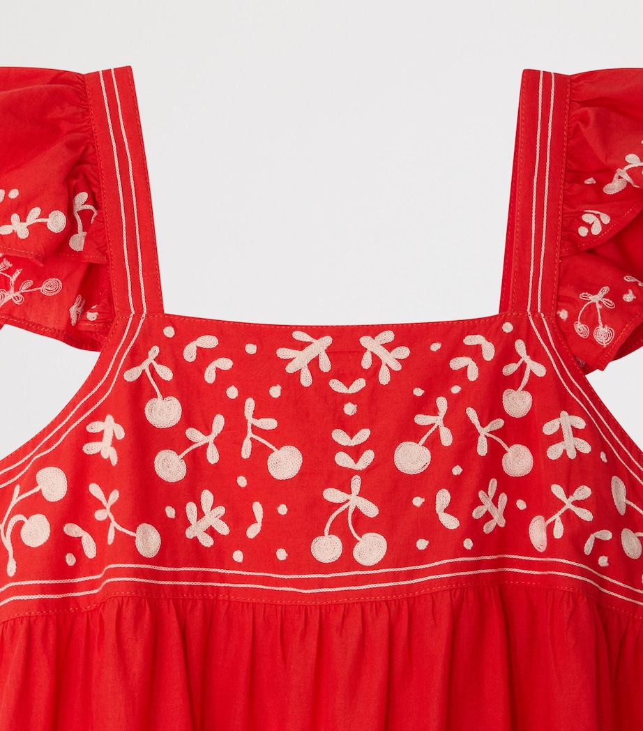 Bonpoint Cotton Tiered Cora Dress (10-14 Years) Coquelicot Image 3