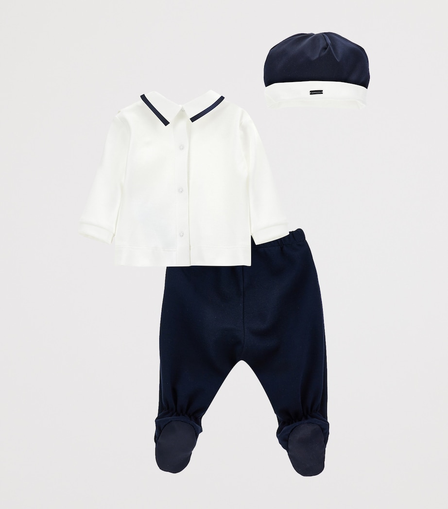 Formal Shirt, Waistcoat, Trousers, Hat and Bow Tie Set (1-9 Months) BLU/PANNA Image 2